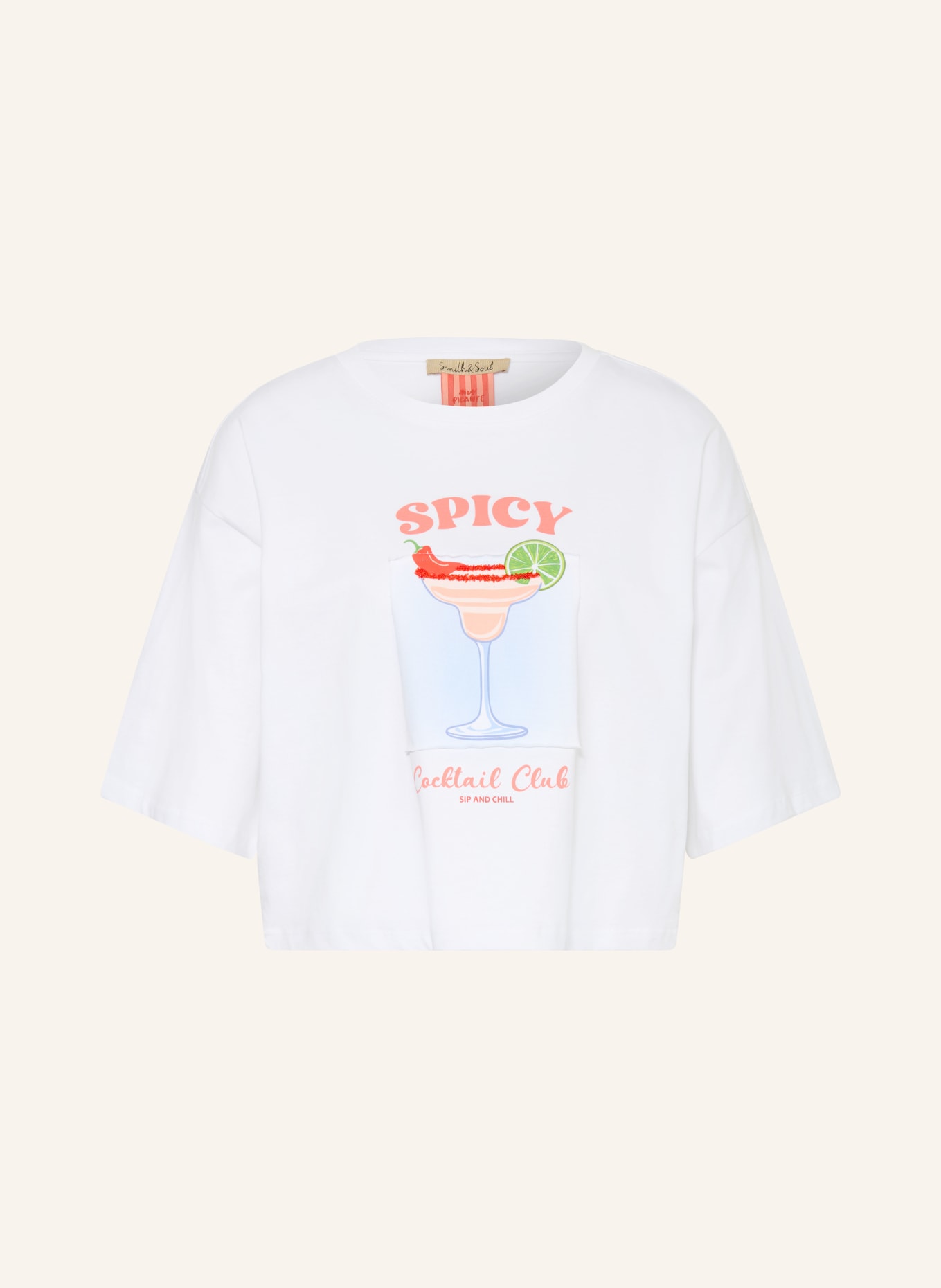 Smith & Soul T-shirt: WHITE / LIGHT RED