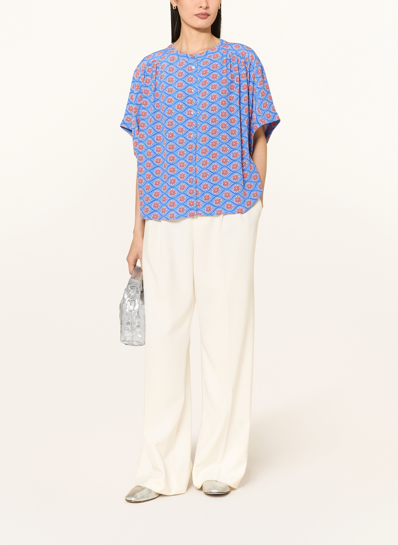 Smith & Soul Blouse: BLUE / DARK ORANGE