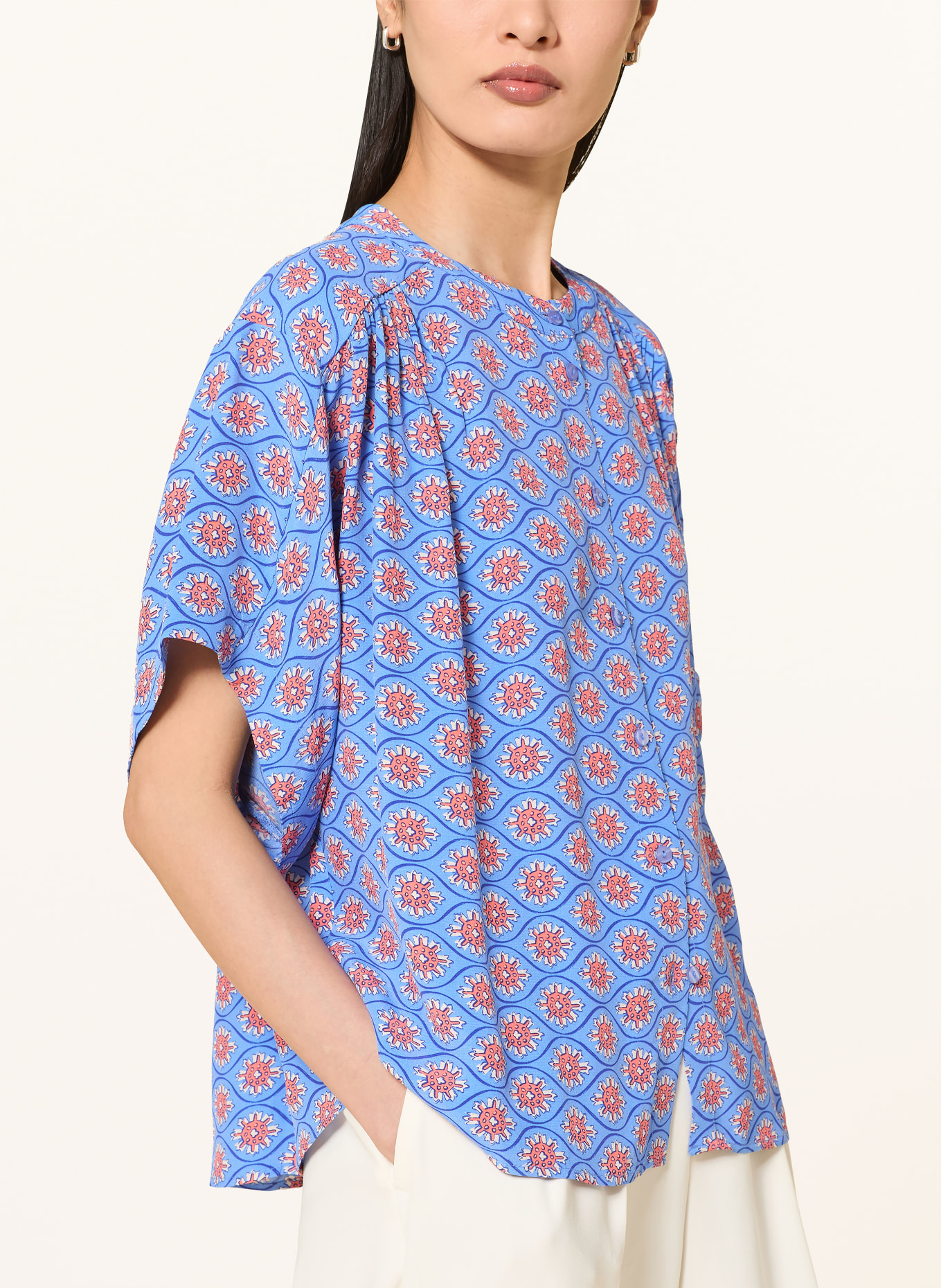 Smith & Soul Blouse: BLUE / DARK ORANGE