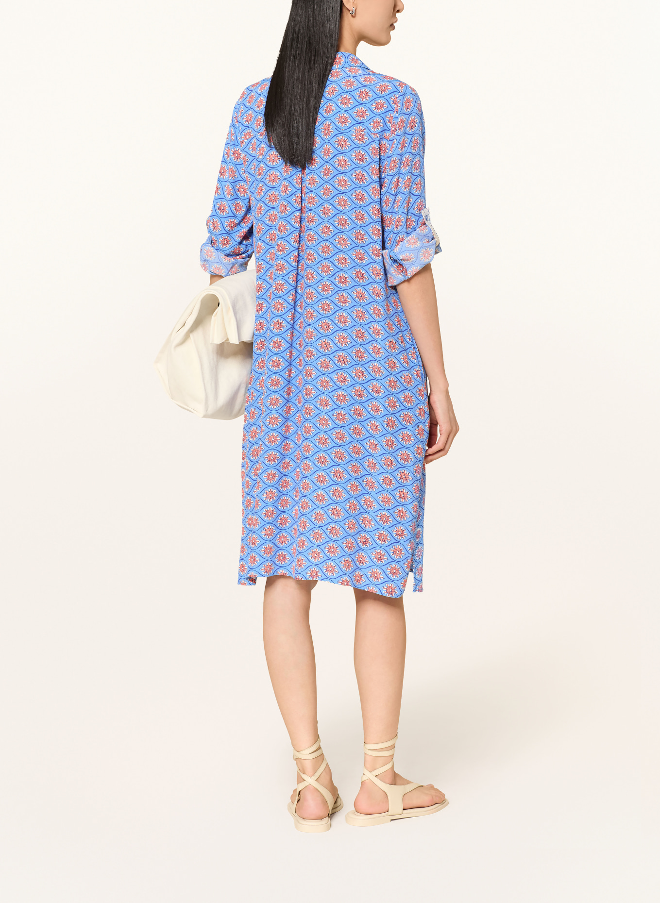 Smith & Soul Hemdblusenkleid mit 3/4-Arm: BLAU / DUNKELORANGE