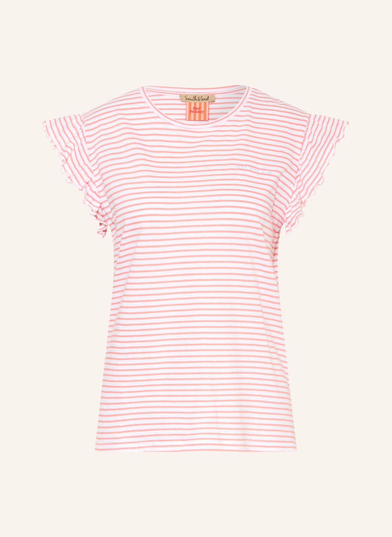 Smith & Soul T-shirt: LIGHT RED / WHITE