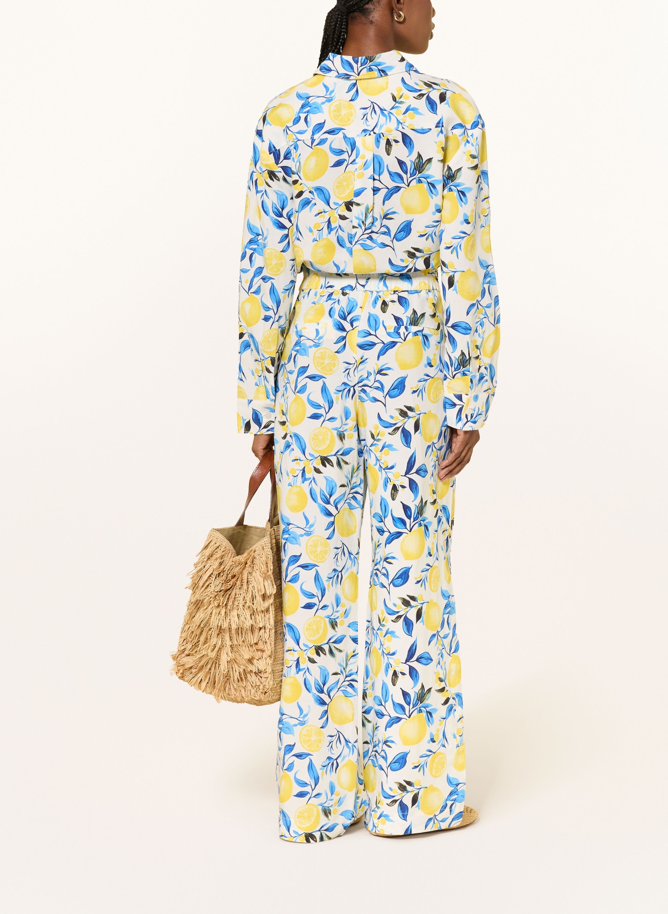 lilienfels Marlenehose mit Leinen: WEISS / GELB / BLAU