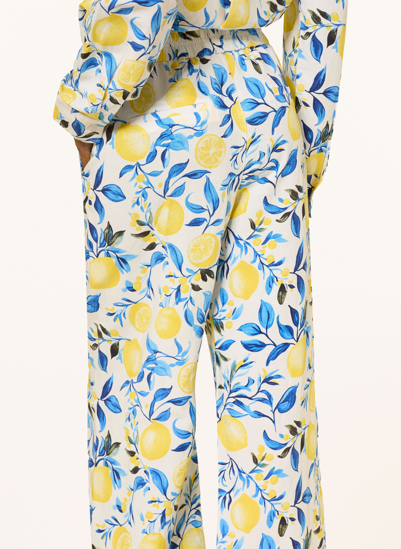 lilienfels Marlenehose mit Leinen: WEISS / GELB / BLAU