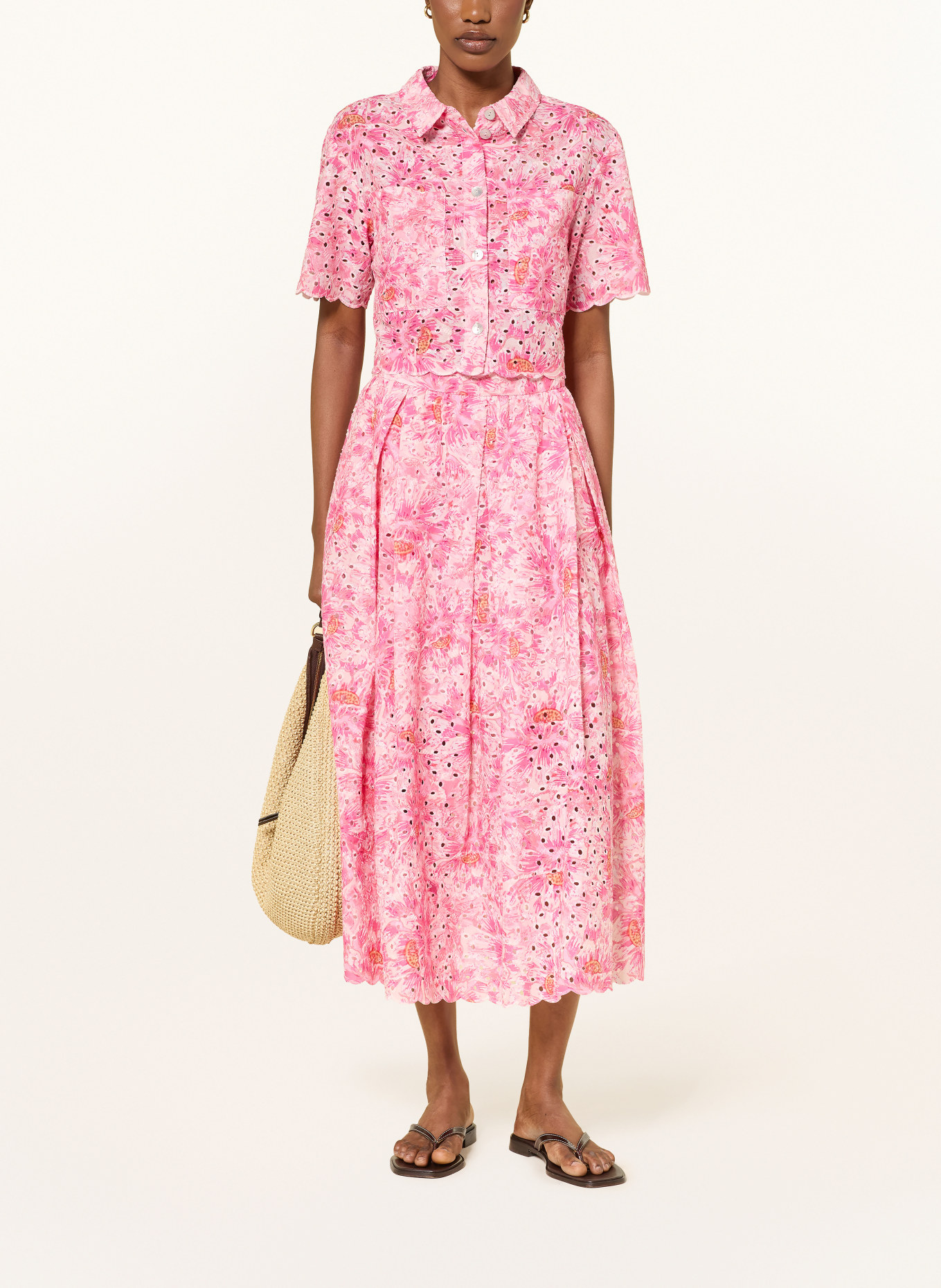 lilienfels Košile z děrované krajky: RŮŽOVÁ / RŮŽOVÁ