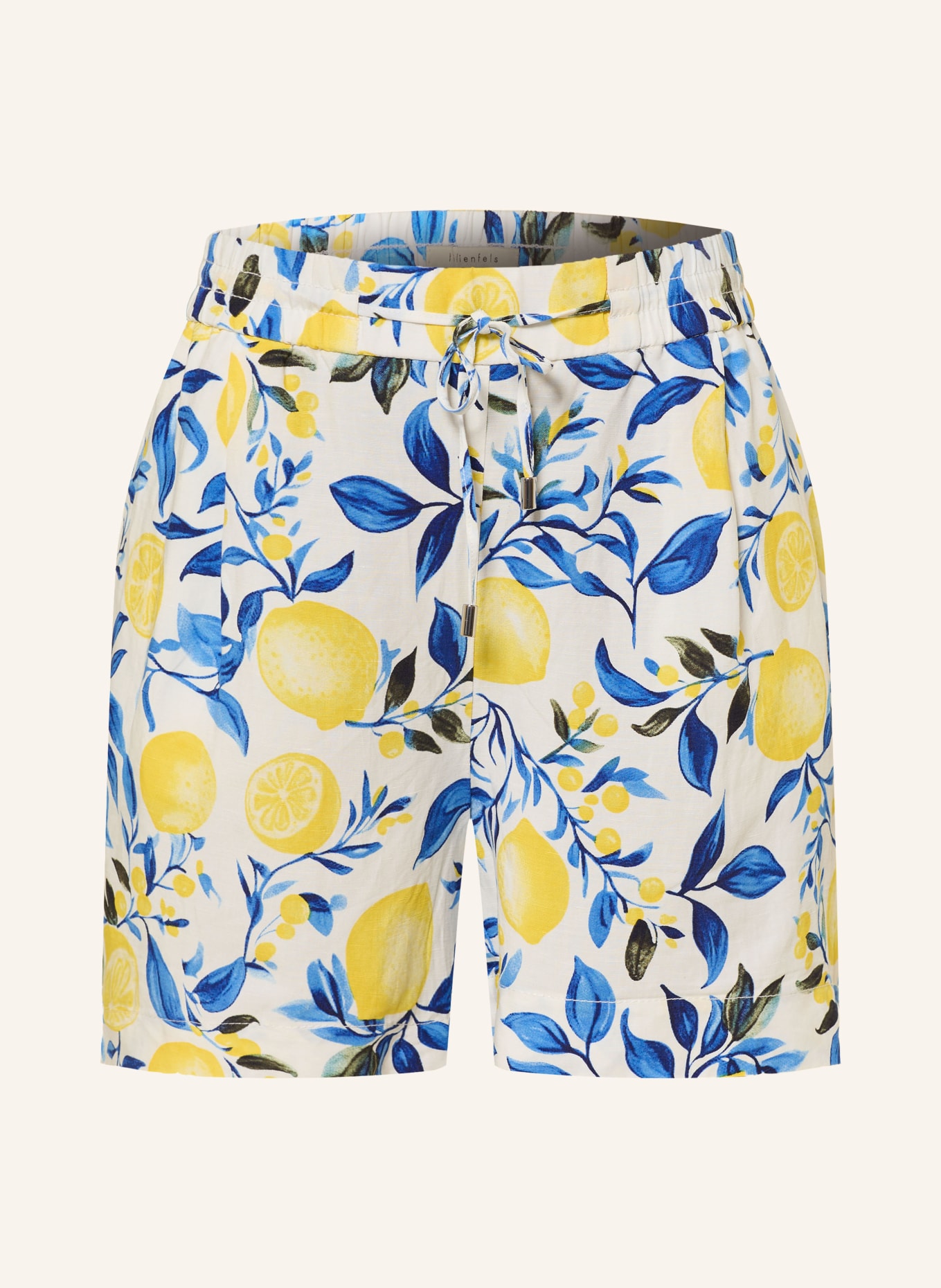 lilienfels Shorts mit Leinen: WEISS / GELB / BLAU