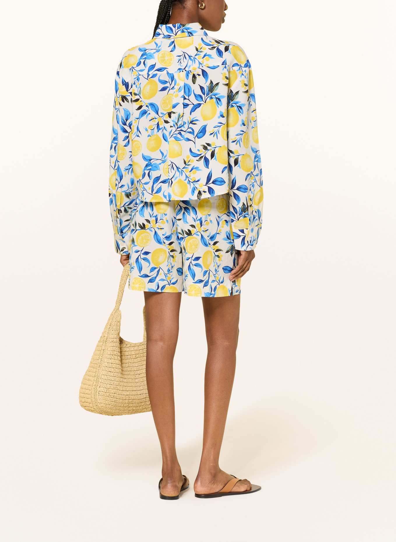 lilienfels Shorts mit Leinen: WEISS / GELB / BLAU