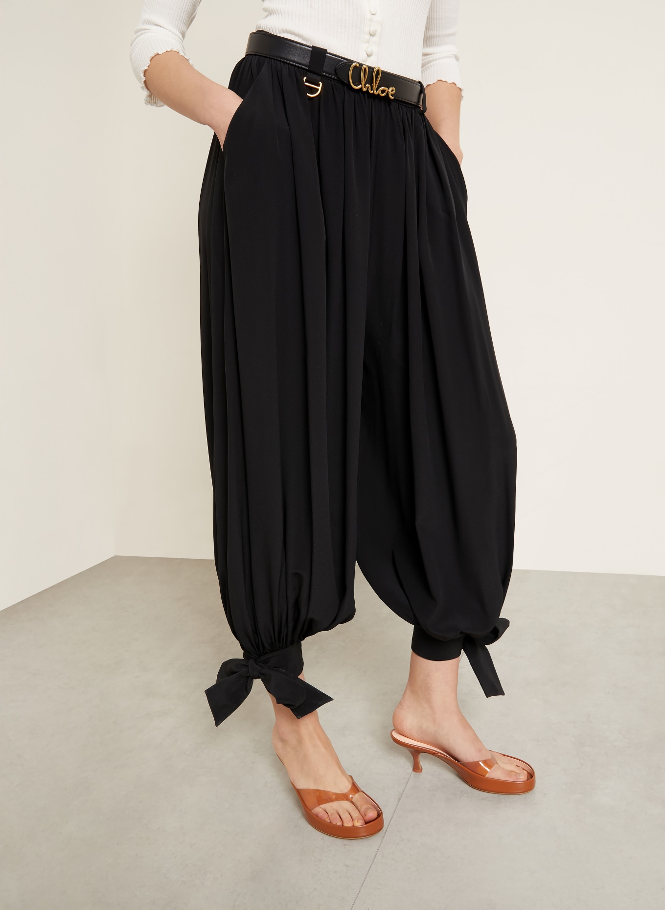 Chloé 7/8-Hose aus Seide: SCHWARZ