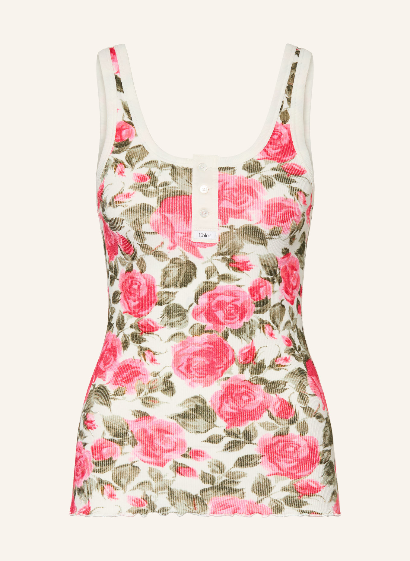 Chloé Top: PINK / OLIV / WEISS