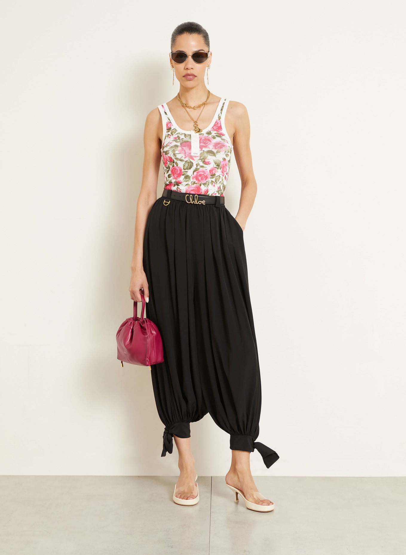 Chloé Top: PINK / OLIV / WEISS