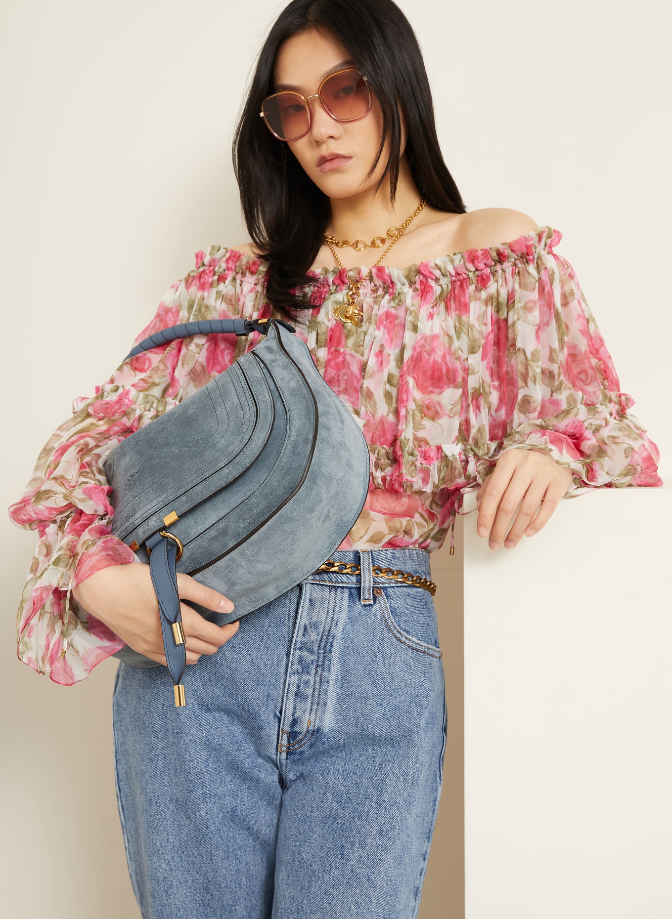 Chloé Geantă de mână MARCIE: Ashes Blue