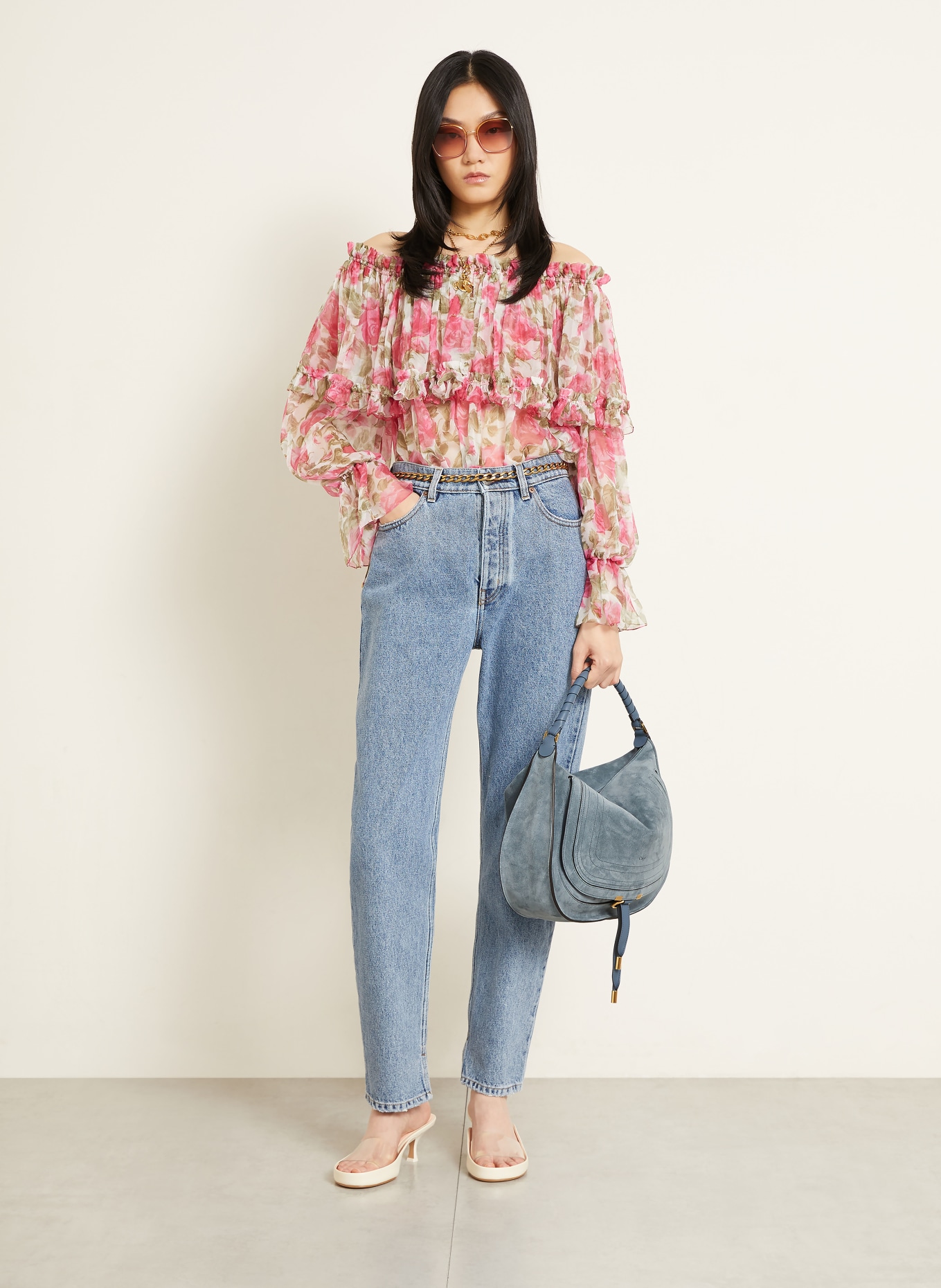 Chloé Geantă de mână MARCIE: Ashes Blue