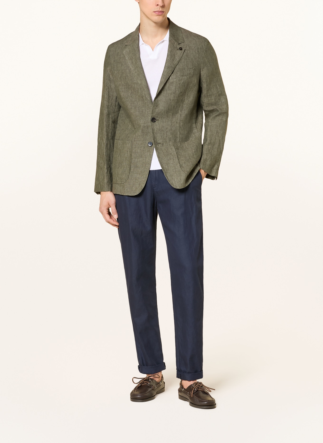 CRUNA Leinensakko TRIBECA Slim Fit: OLIV