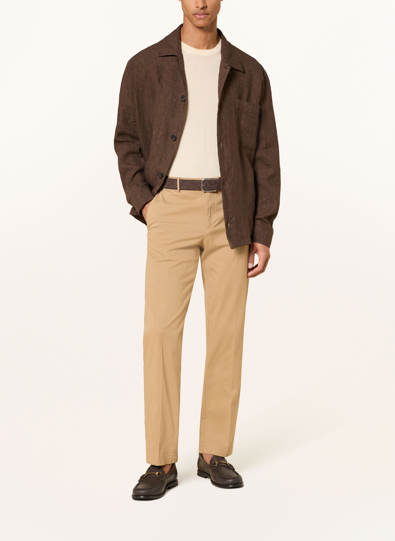 CRUNA Chino MIDTOWN o regularnym kroju: CAMELOWY