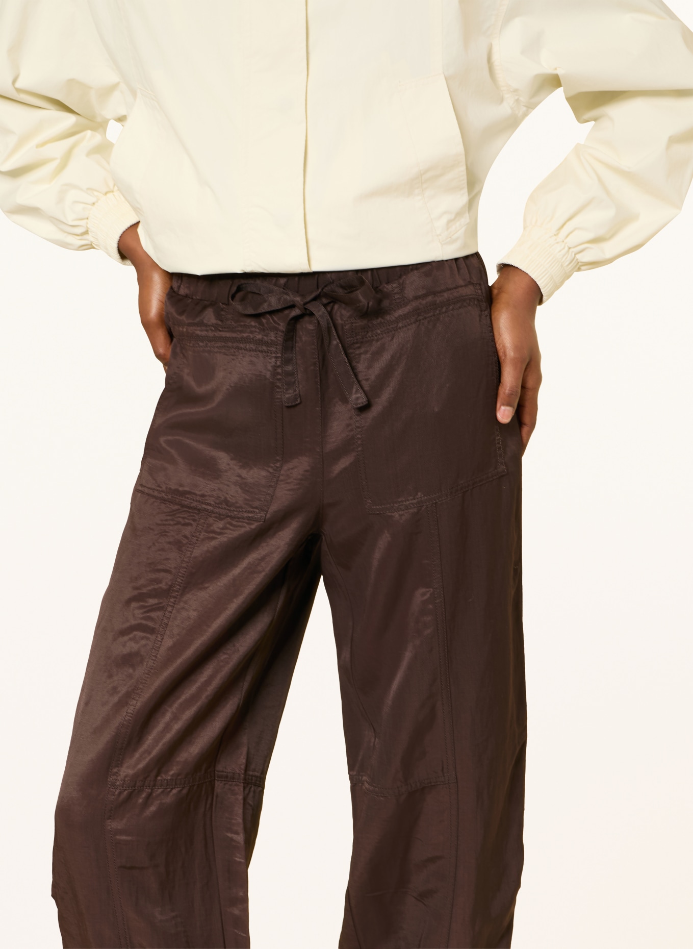 OPUS PANTS Hose MUCIA im Jogging-Stil: DUNKELBRAUN