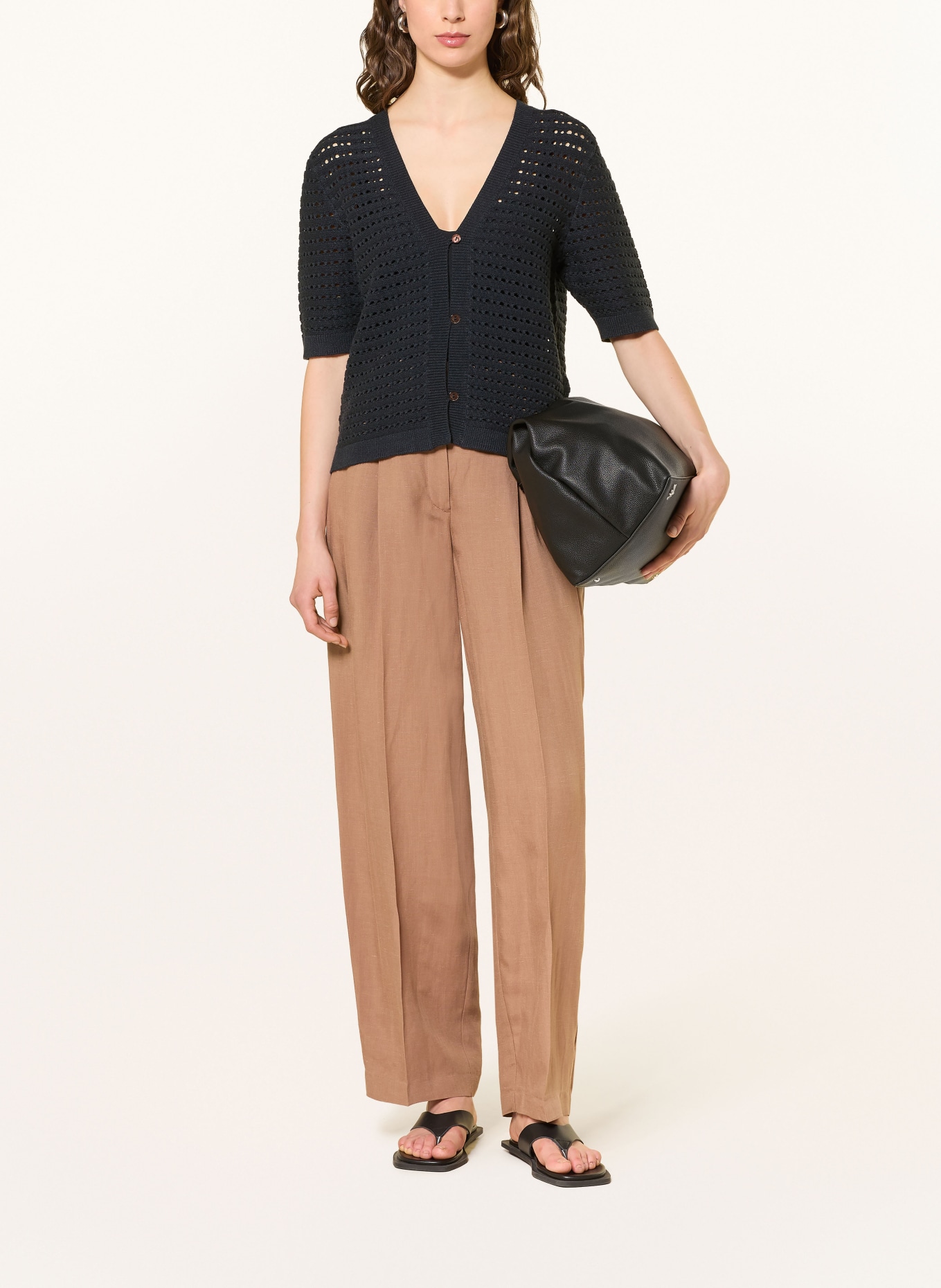 OPUS PANTS Spodnie MOIRA: BRĄZOWY