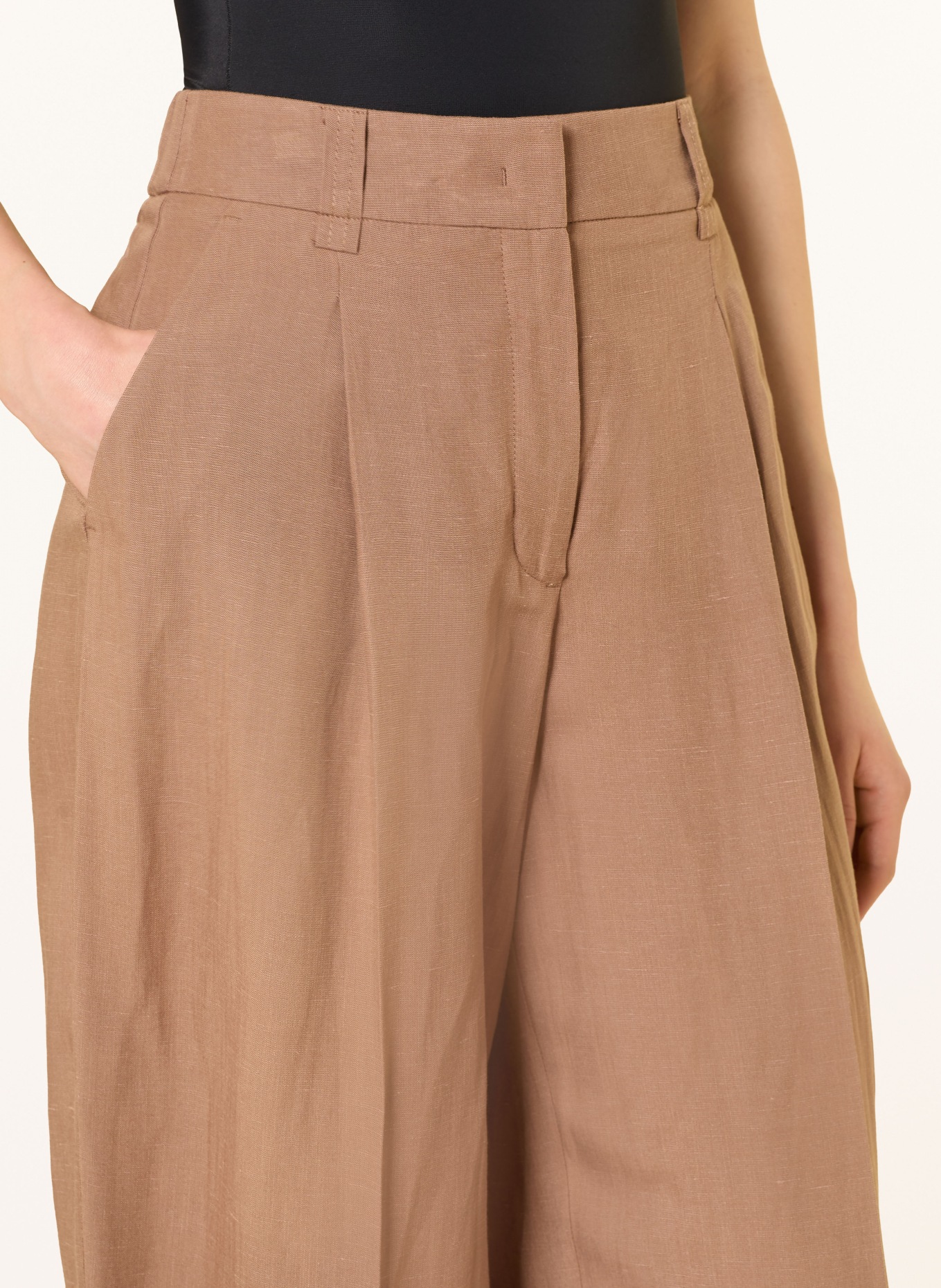 OPUS PANTS Spodnie MOIRA: BRĄZOWY