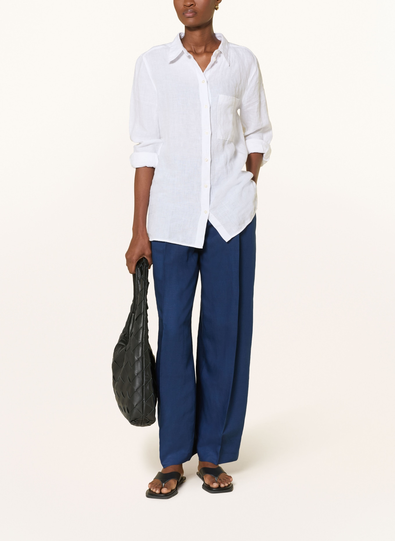 OPUS PANTS Kalhoty MOIRA: TMAVĚ MODRÁ