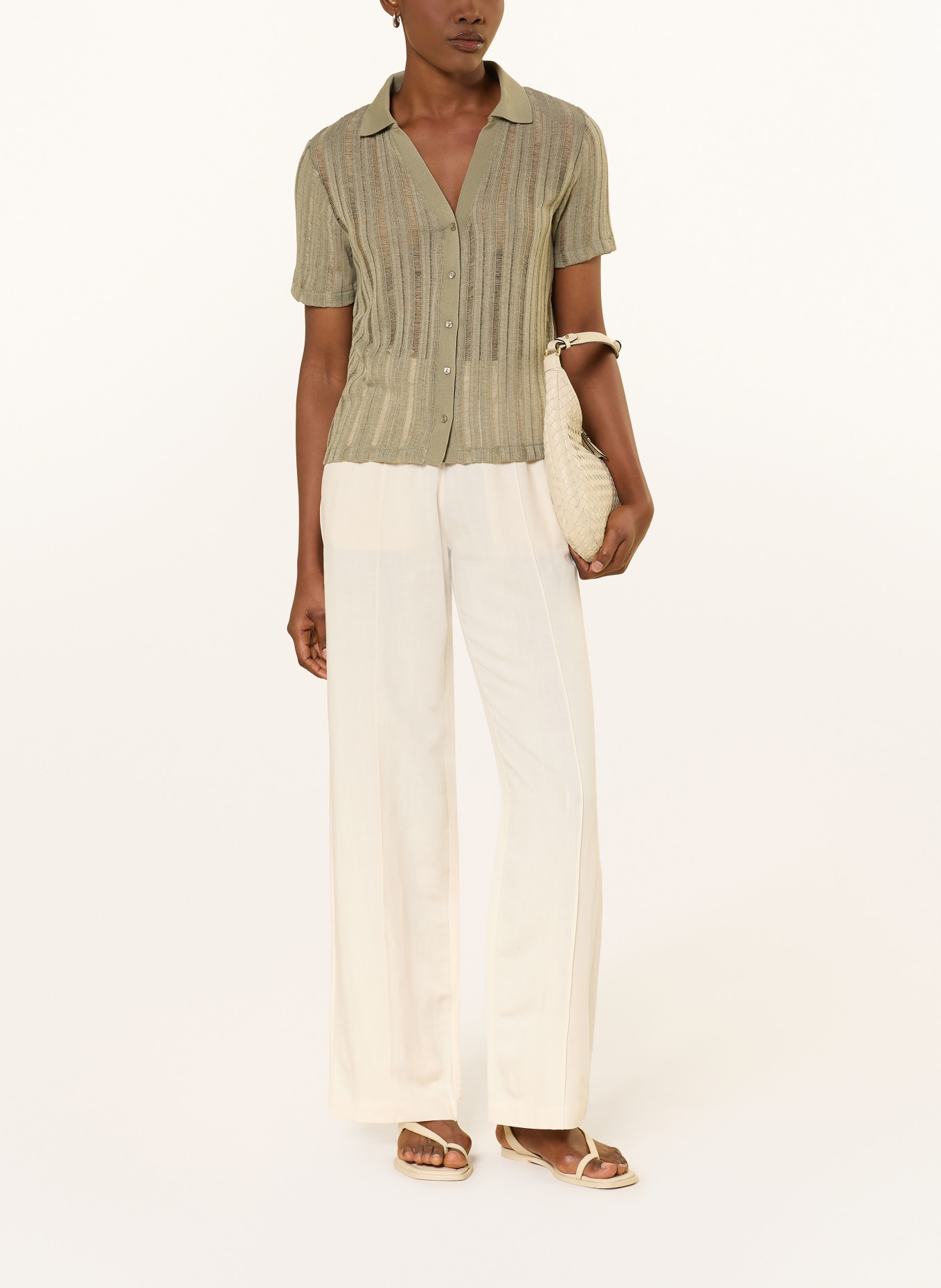 OPUS PANTS Marlenehose MALOTTA: ECRU