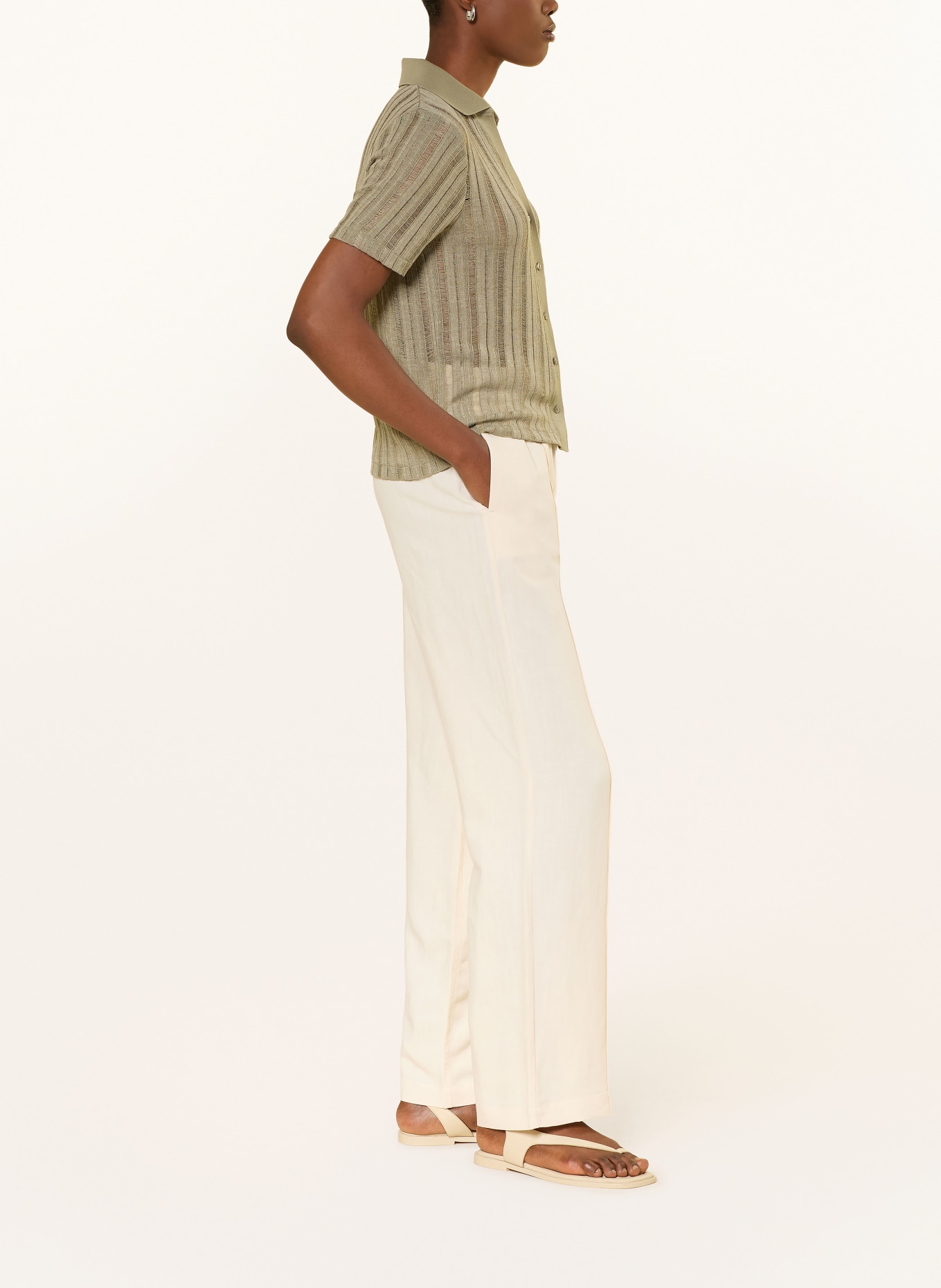 OPUS PANTS Marlenehose MALOTTA: ECRU