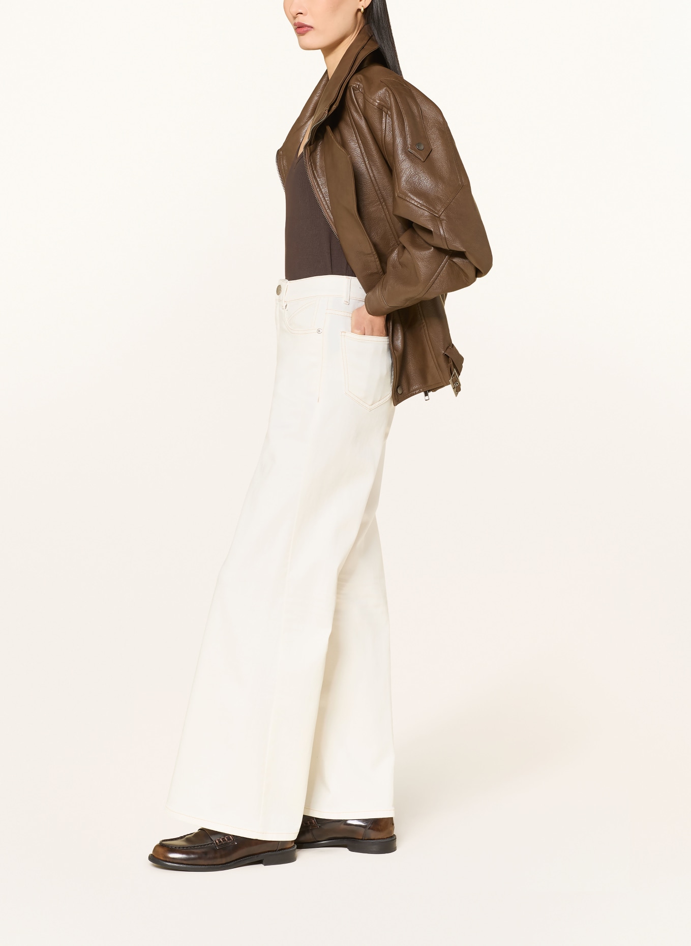 OPUS PANTS Wide-Leg Jeans MELLY GLOOM: 1004 MILK