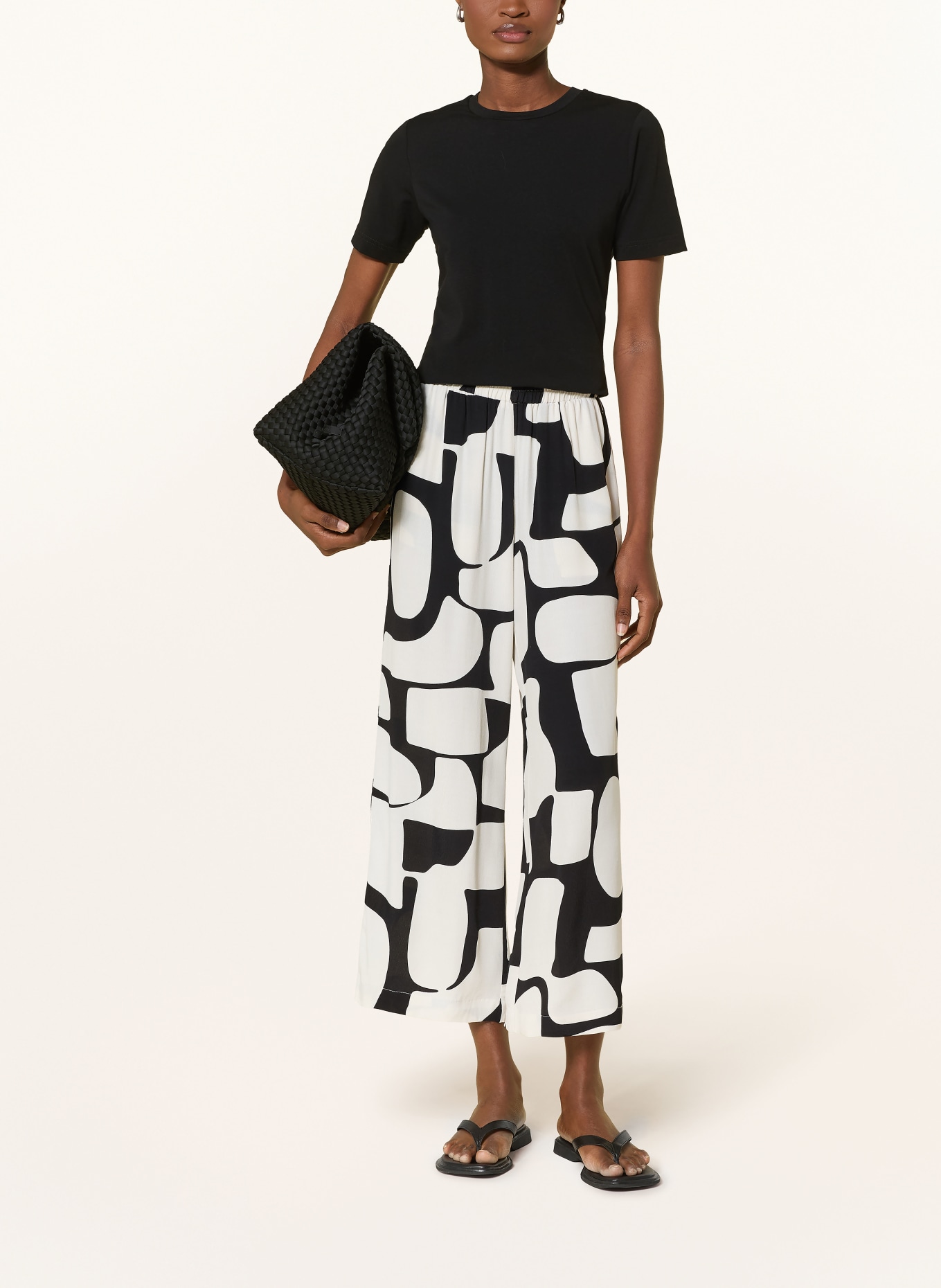 OPUS PANTS Culotte MALOTTA: SORT / HVID