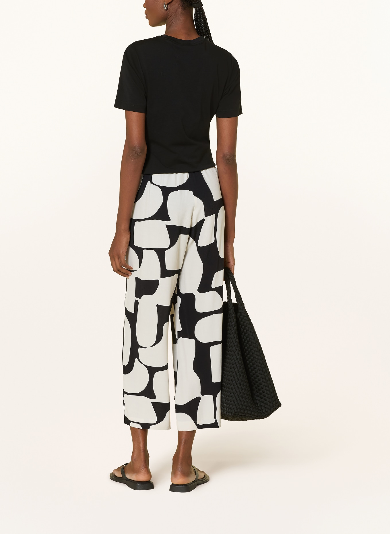 OPUS PANTS Culotte MALOTTA: SORT / HVID
