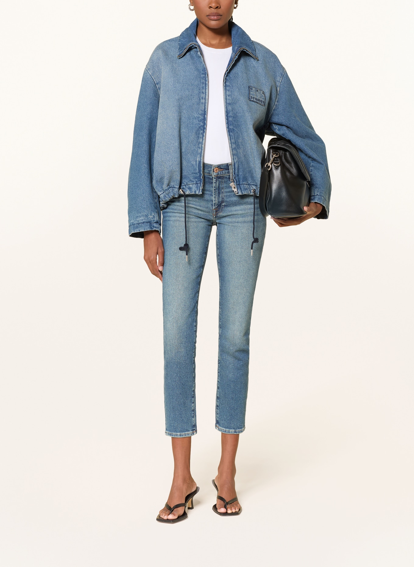 7 for all mankind ROXANNE ANKLE Skinny Jeans: SEA Sea Level