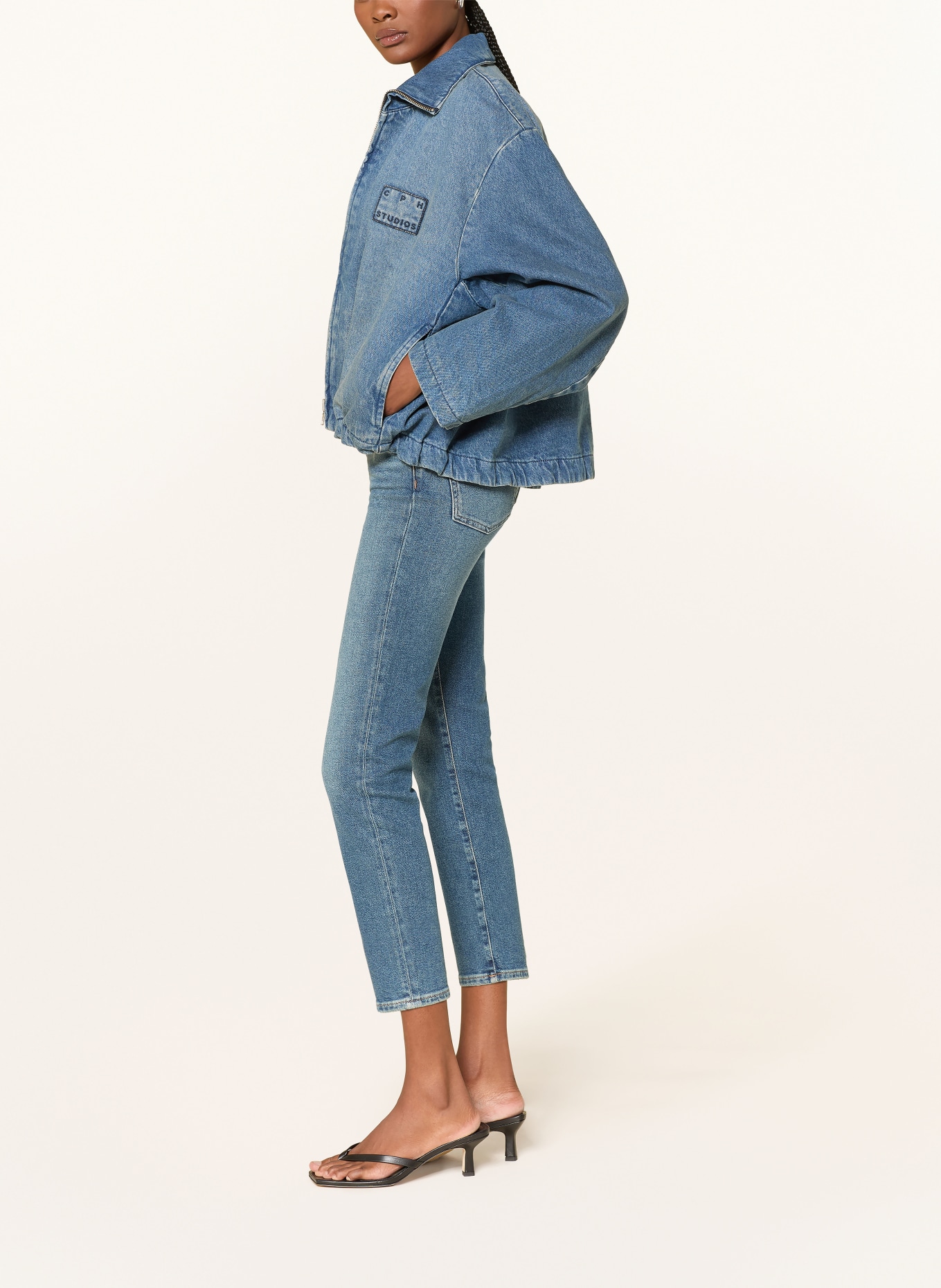 7 for all mankind ROXANNE ANKLE Skinny Jeans: SEA Sea Level