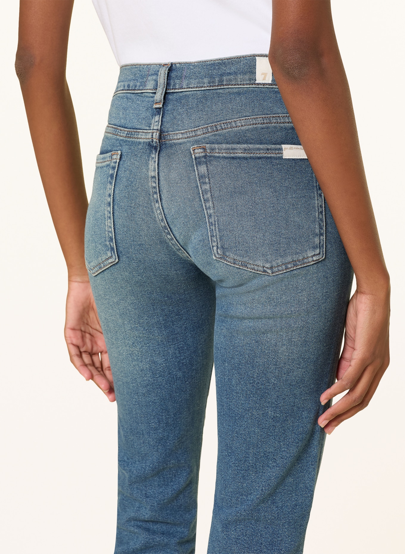 7 for all mankind ROXANNE ANKLE Skinny Jeans: SEA Sea Level