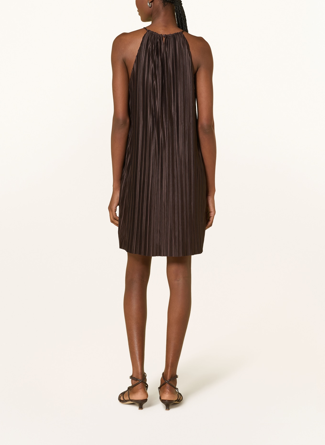 GRACE & MILA Plisseekleid WILONA: DUNKELBRAUN