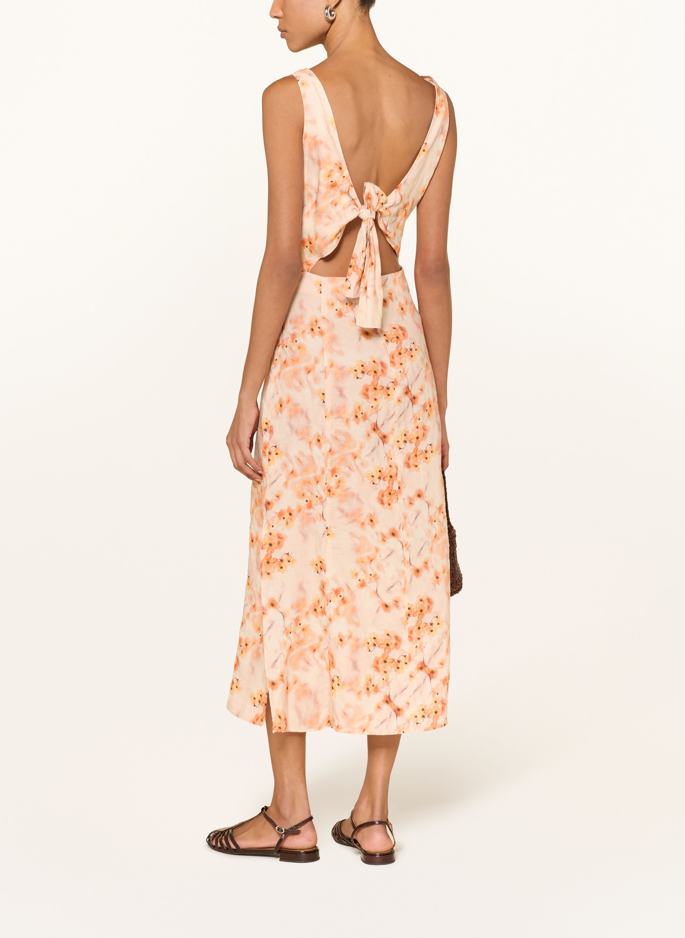 Marc O'Polo Lněné šaty s výřezy: ORANŽOVÁ