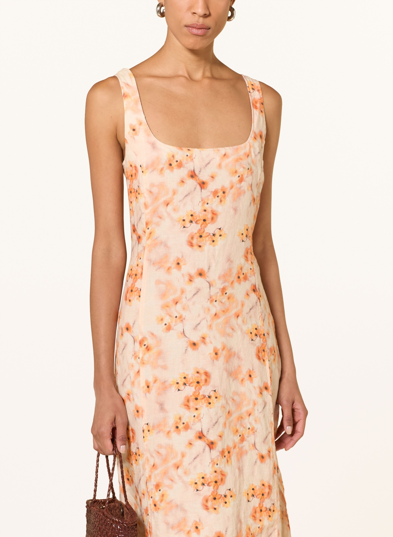 Marc O'Polo Lněné šaty s výřezy: ORANŽOVÁ