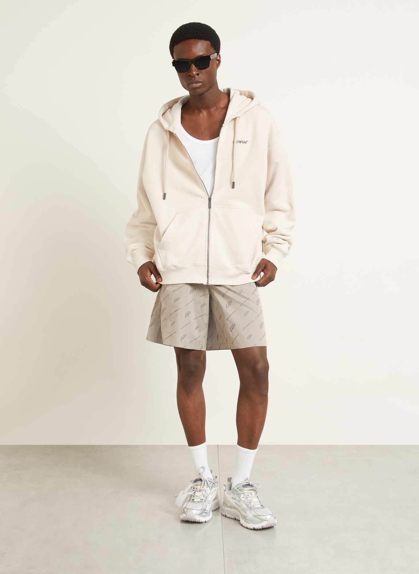 Off-White Sweatshirt jacket: BEIGE