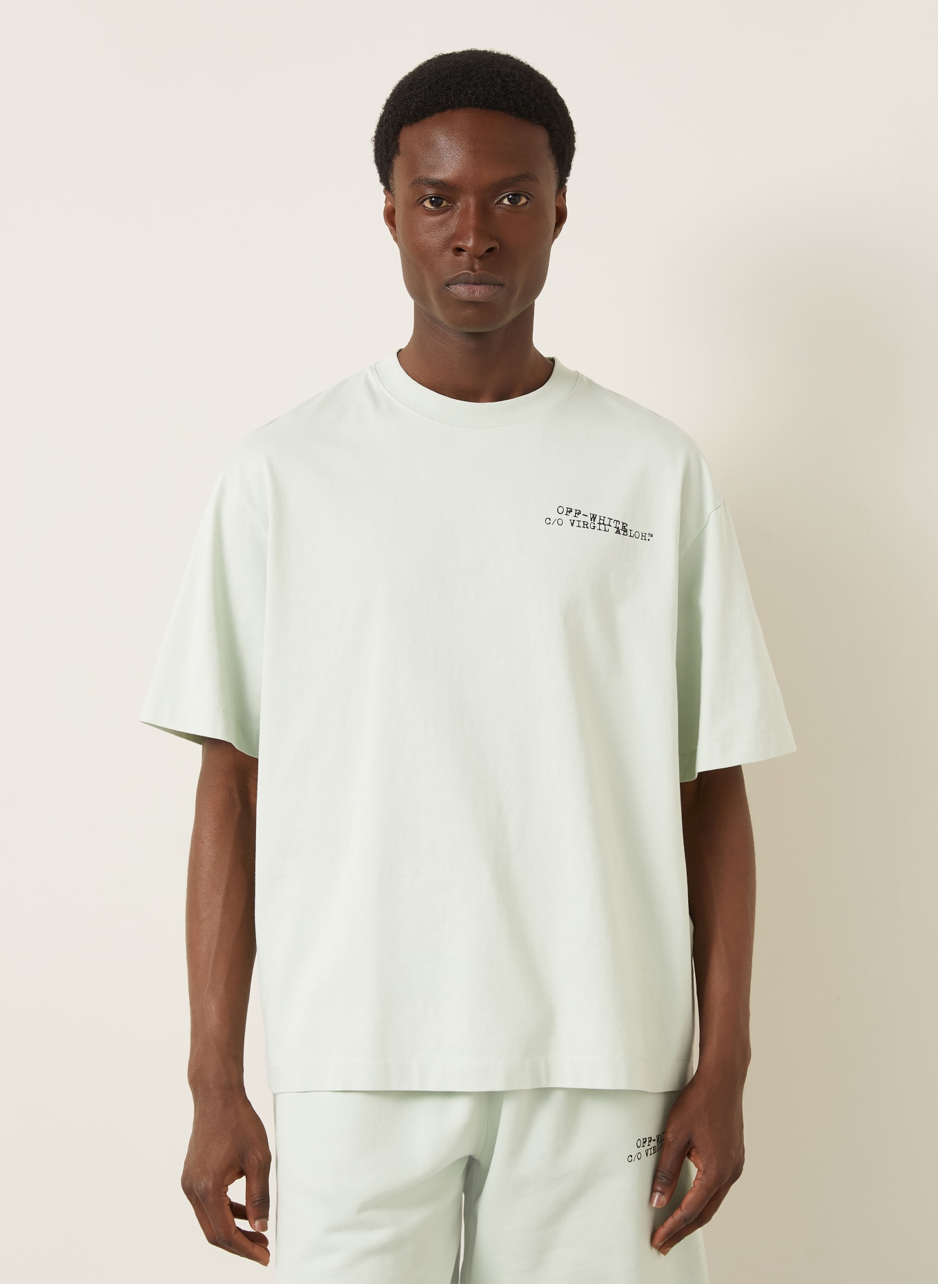 Off-White Tričko TYPE ARROW SKATE: MÁTOVÁ / ČERNÁ