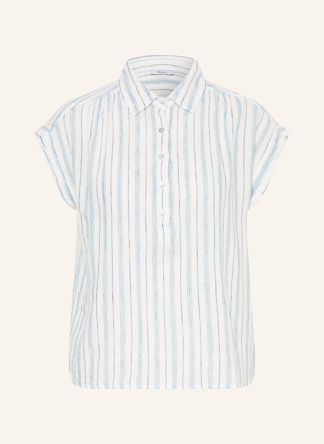 Rails Blusenshirt TUSCANY mit Leinen: CREME / BLAUGRAU / HELLBLAU