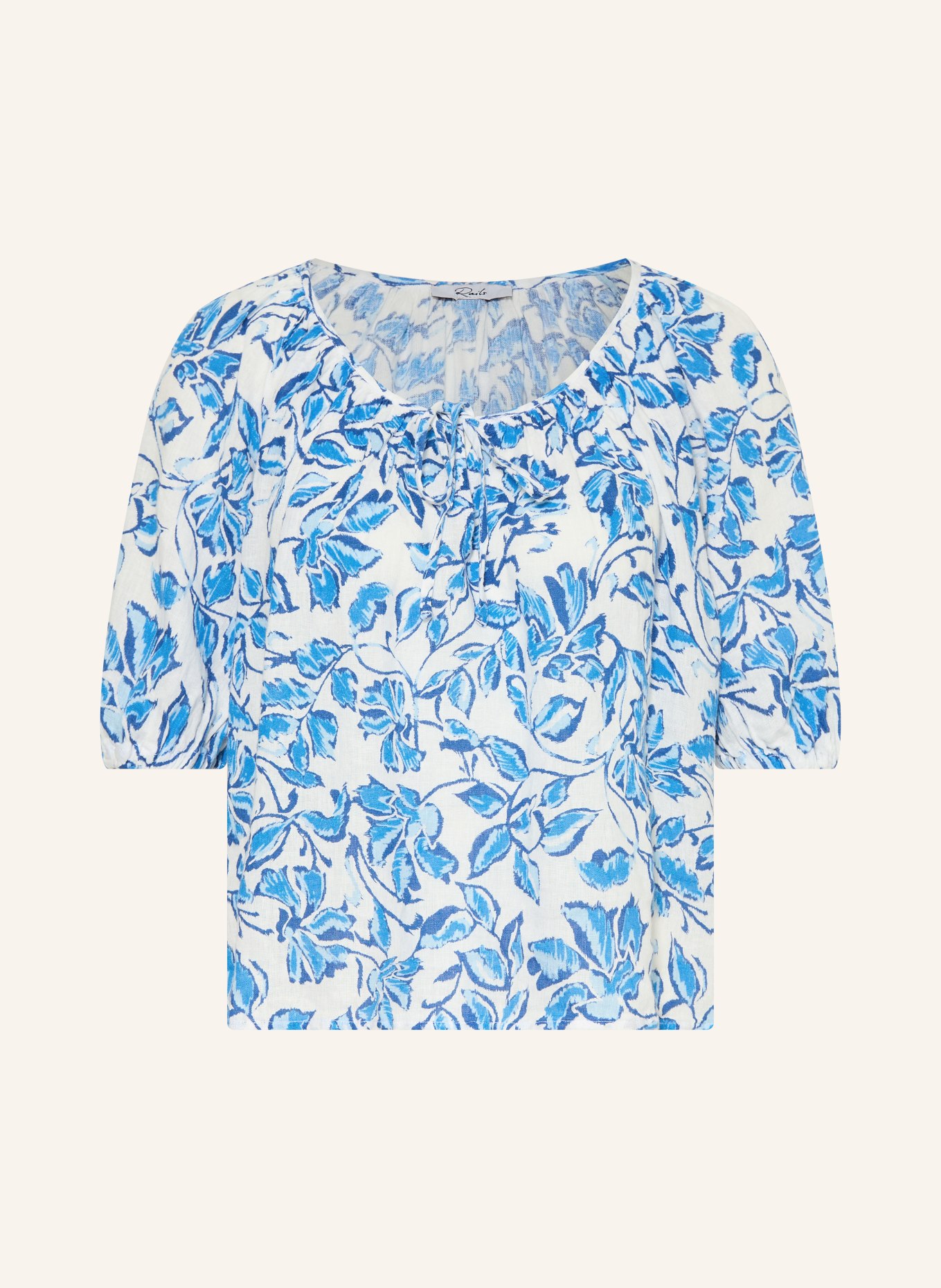 Rails Blusenshirt KIRSTIE mit Leinen: WEISS / BLAU