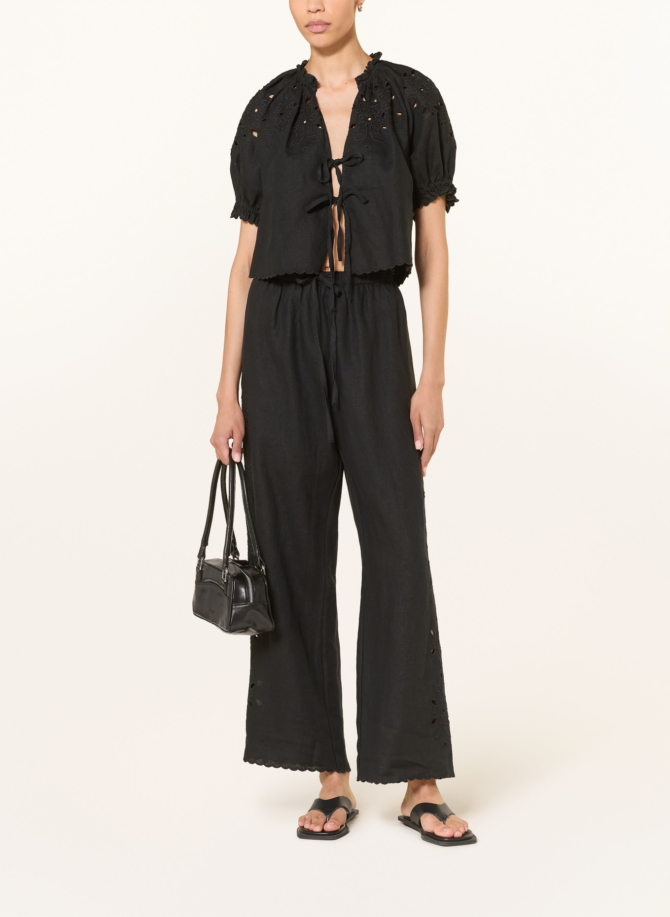 Rails Bluzka LIZBETH z ażurową koronką: CZARNY