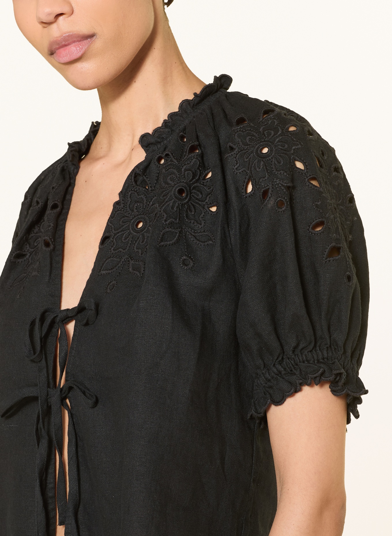 Rails Bluzka LIZBETH z ażurową koronką: CZARNY