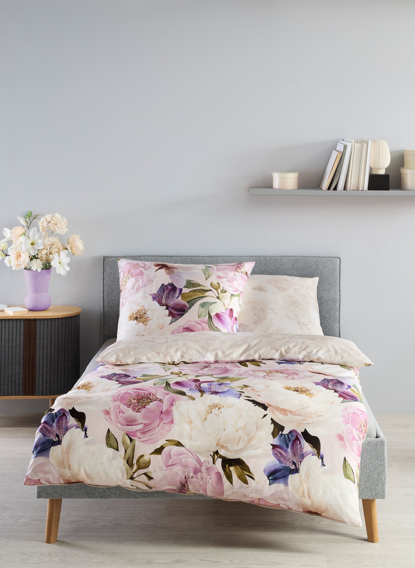 fleuresse Bettwäsche BED ART S zum Wenden: CREME / ALTROSA / DUNKELLILA