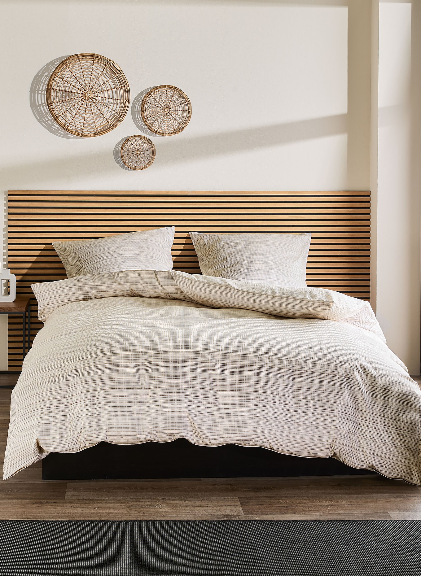 fleuresse Bettwäsche BLACK PREMIUM DAMAST: BEIGE / WEISS