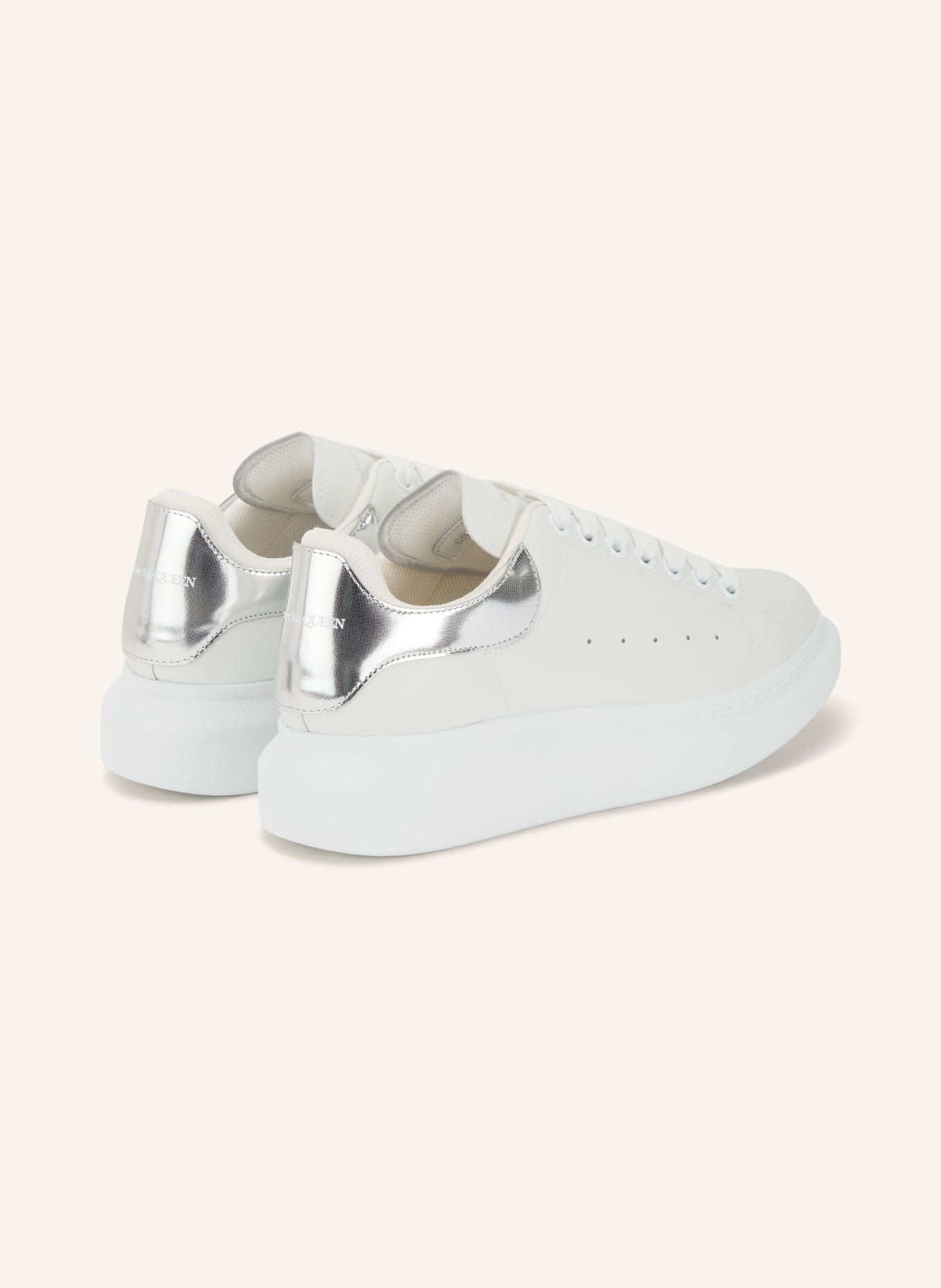 McQUEEN sneaker: WHITE / SILVER