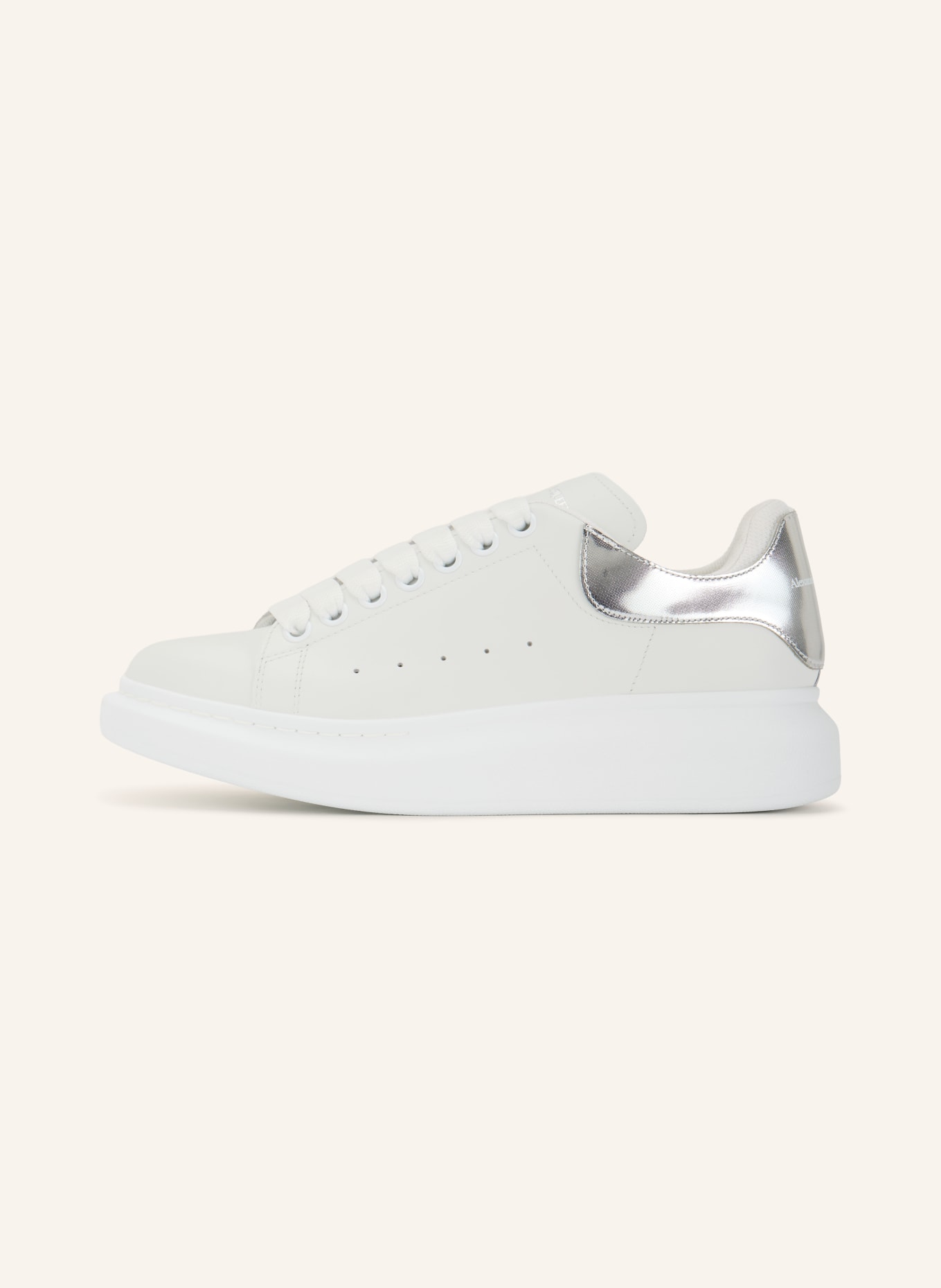 McQUEEN sneaker: WHITE / SILVER