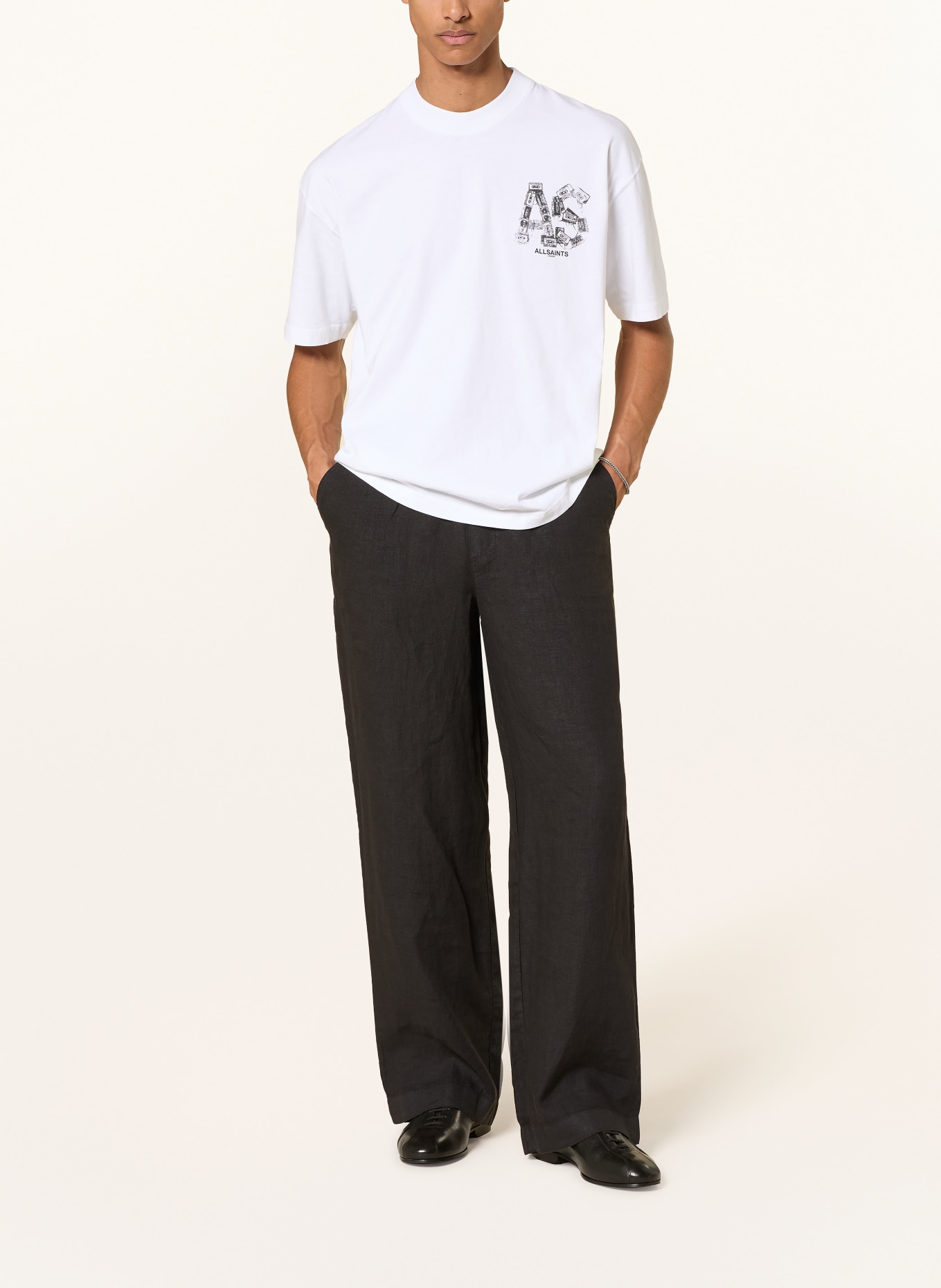 ALLSAINTS koszulka: BIAŁY / CZARNY