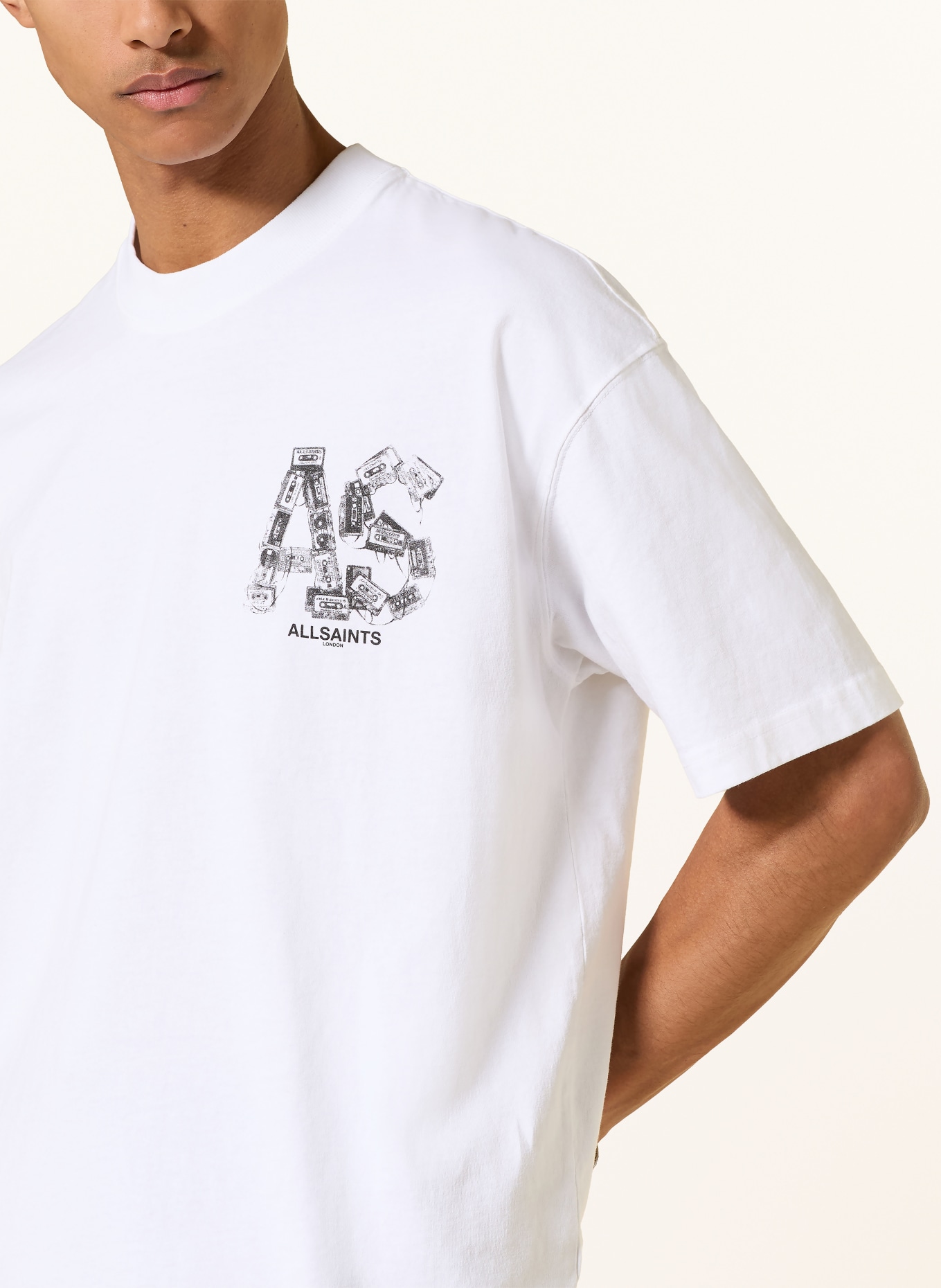 ALLSAINTS koszulka: BIAŁY / CZARNY