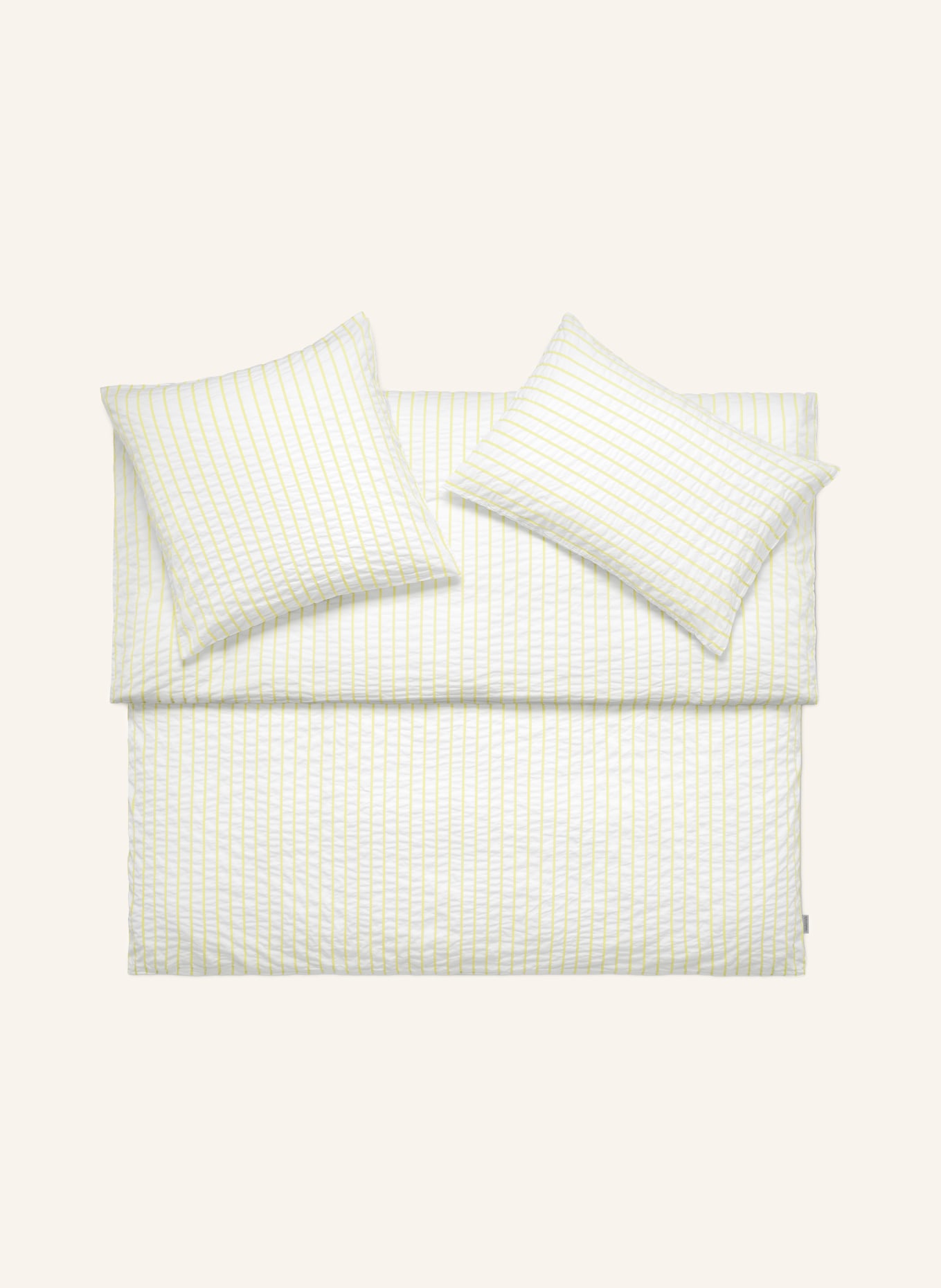 SCHLOSSBERG Linge de lit LENNY: BLANC / JAUNE CLAIR