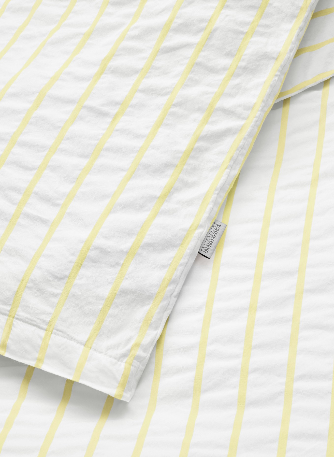 SCHLOSSBERG Linge de lit LENNY: BLANC / JAUNE CLAIR