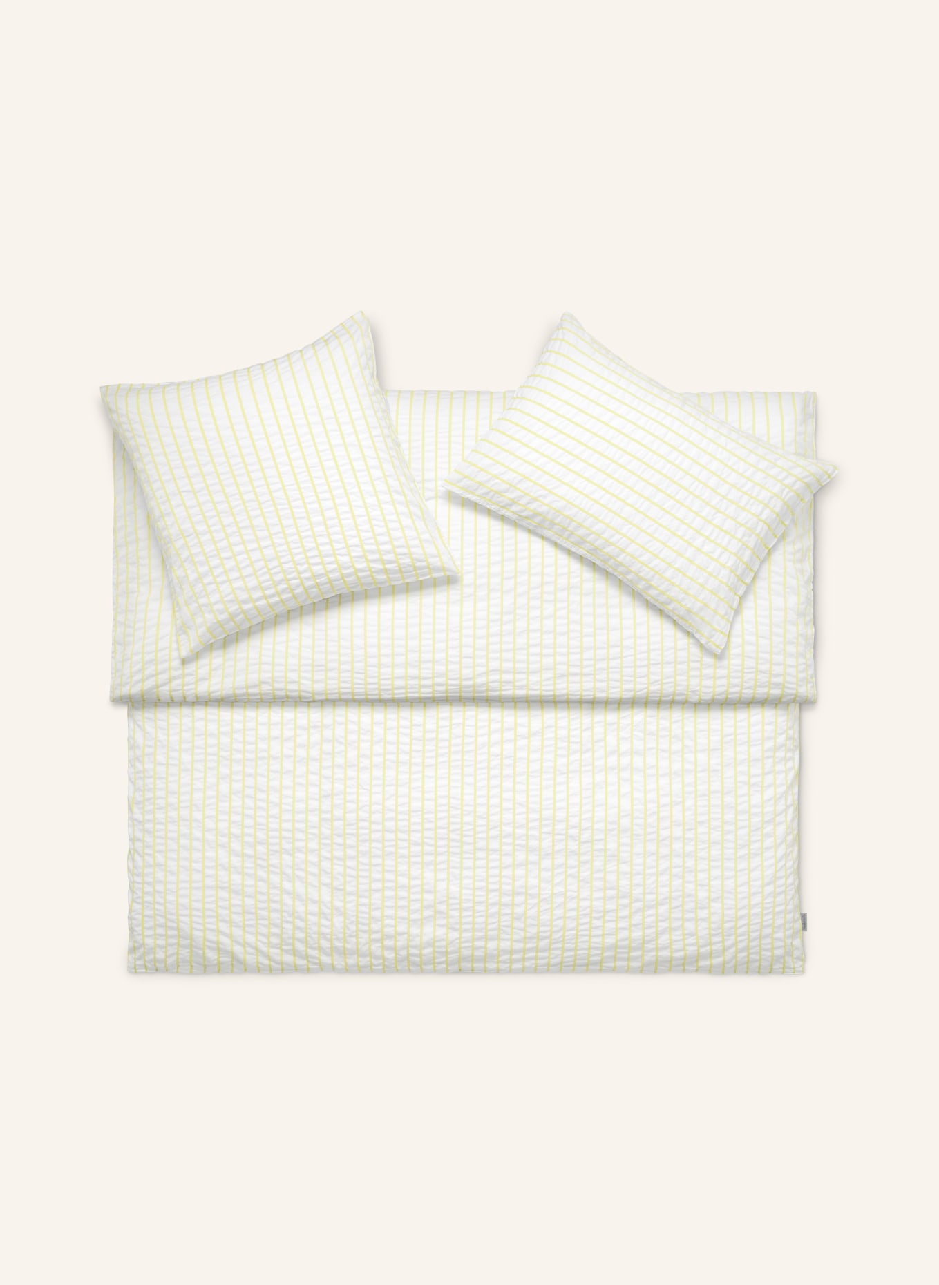 SCHLOSSBERG Bettwäsche LENNY: WEISS / HELLGELB