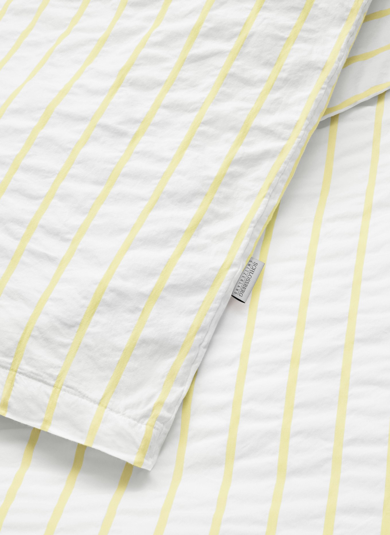 SCHLOSSBERG Bettwäsche LENNY: WEISS / HELLGELB