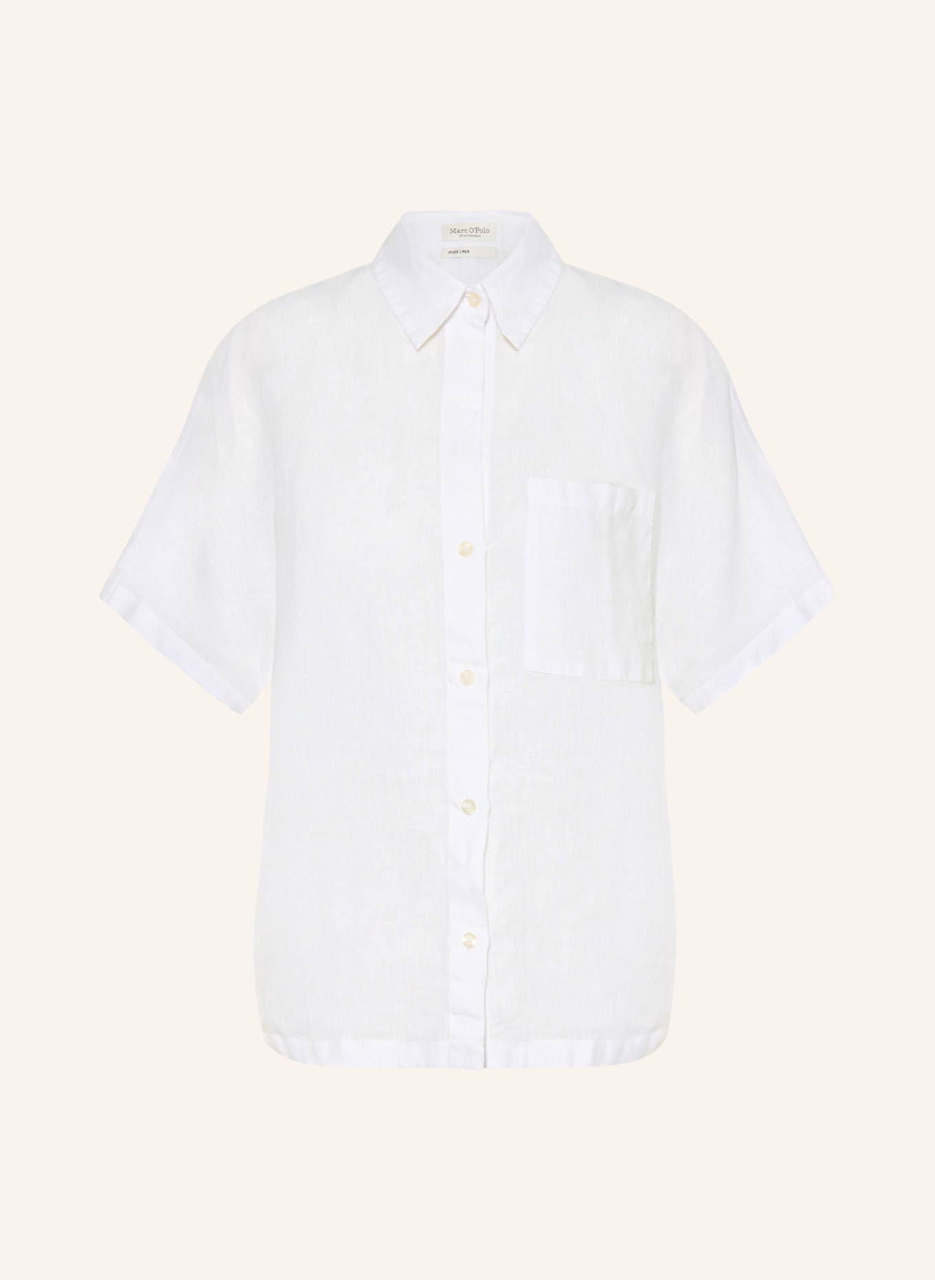 Marc O'Polo Hemdbluse aus Leinen: WEISS