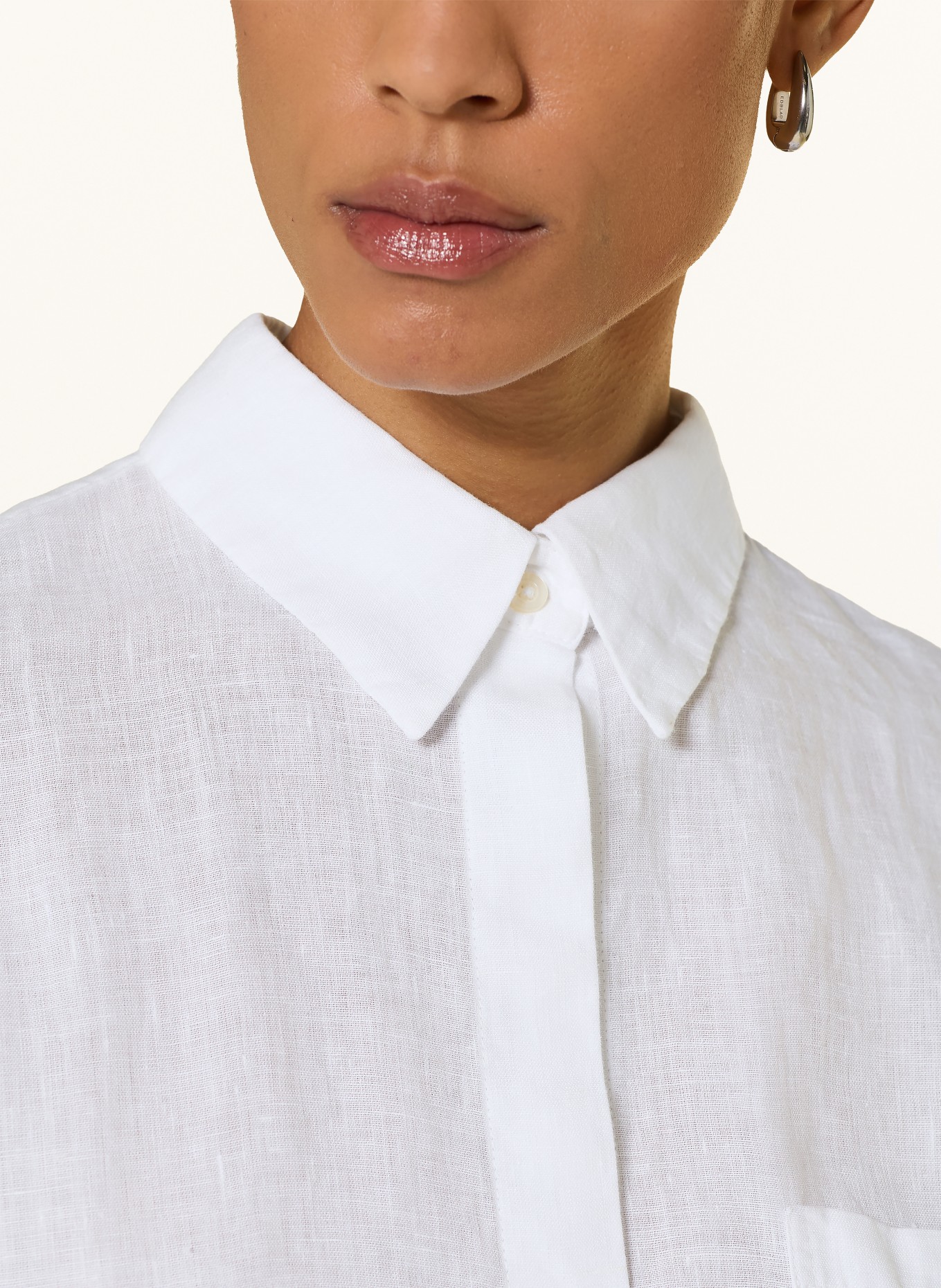 Marc O'Polo Hemdbluse aus Leinen: WEISS